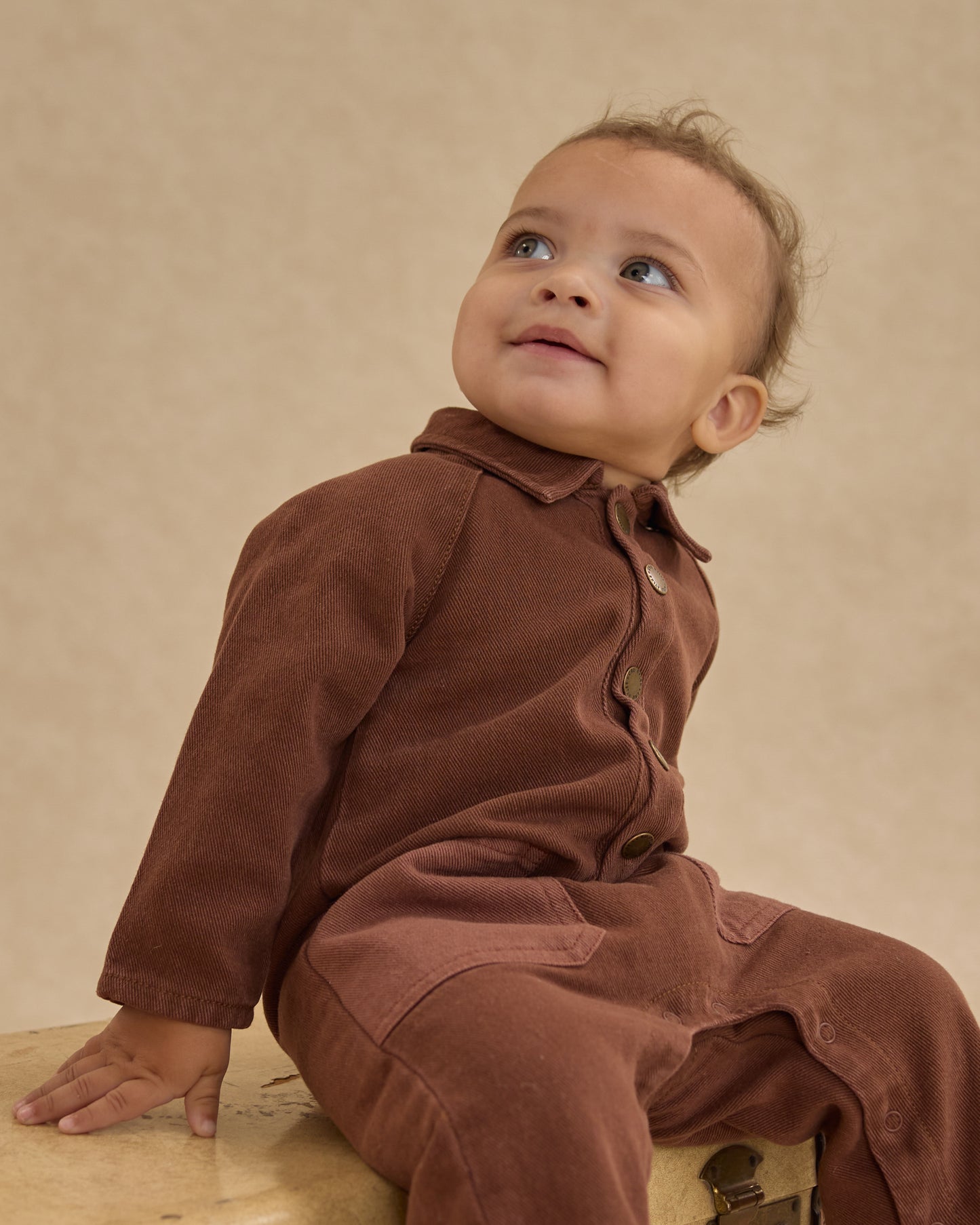 Collared Baby Jumpsuit || Brown