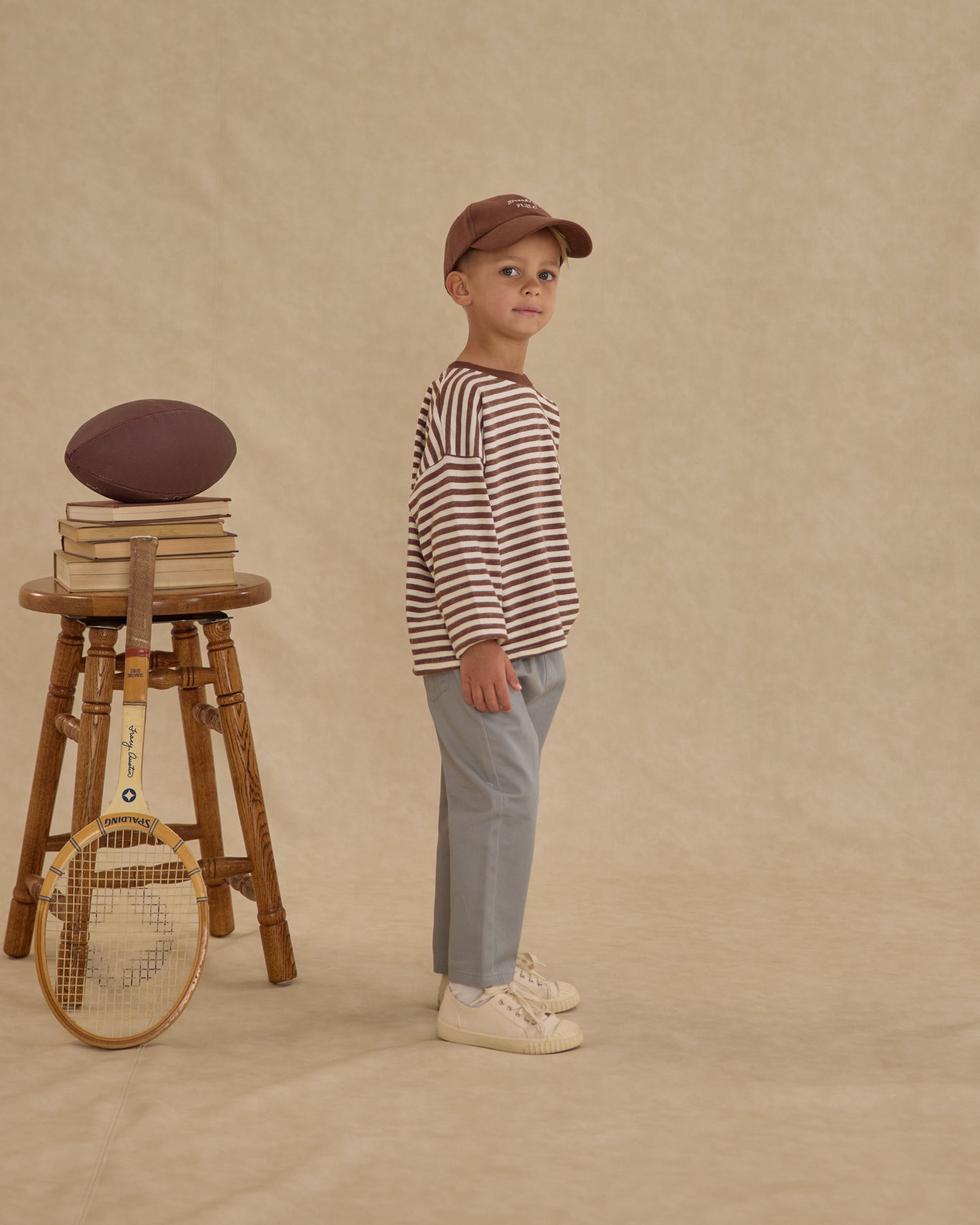 Camden Long Sleeve Tee || Brown Stripe