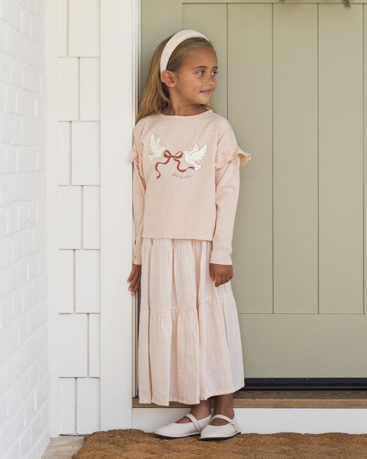 Tiered Midi Skirt || Petal Gingham