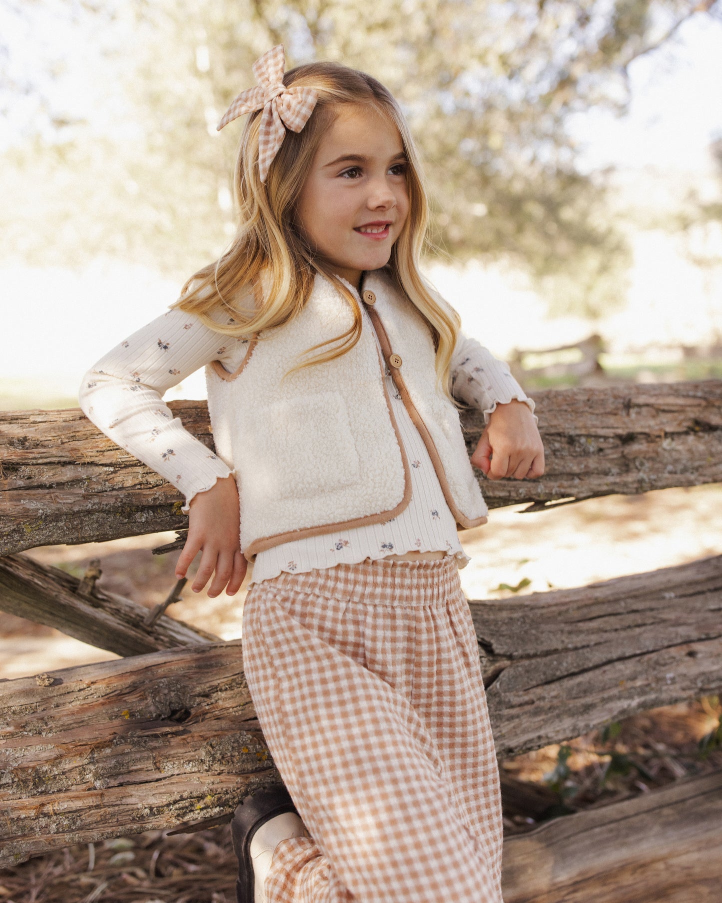 Ribbed Long Sleeve || Natural Ditsy