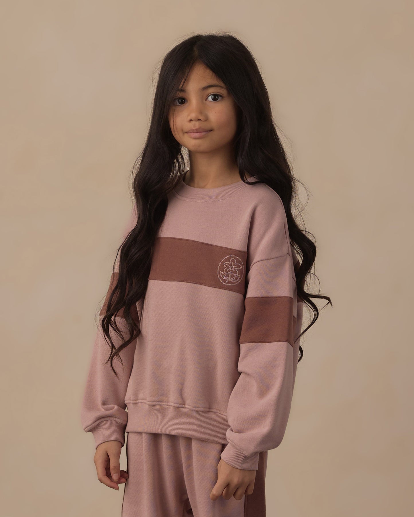 Panel Stripe Sweatshirt || Rosewood