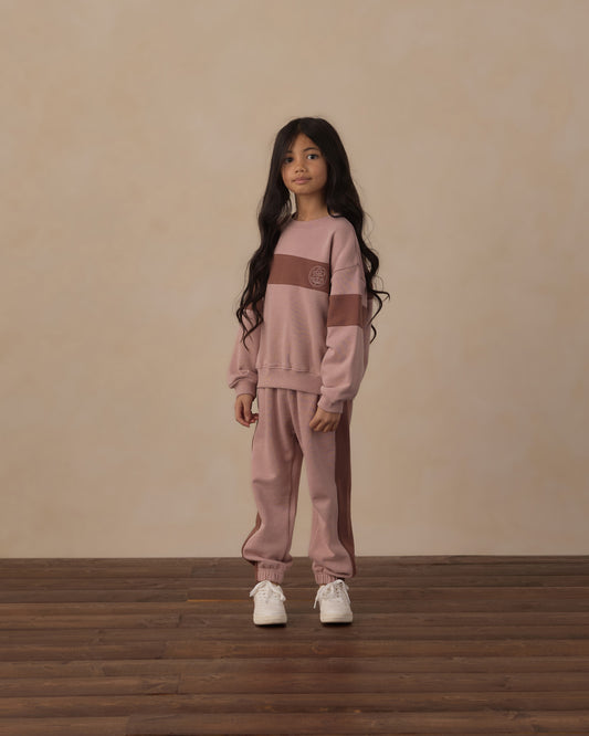 Paneled Sweatpant || Rosewood