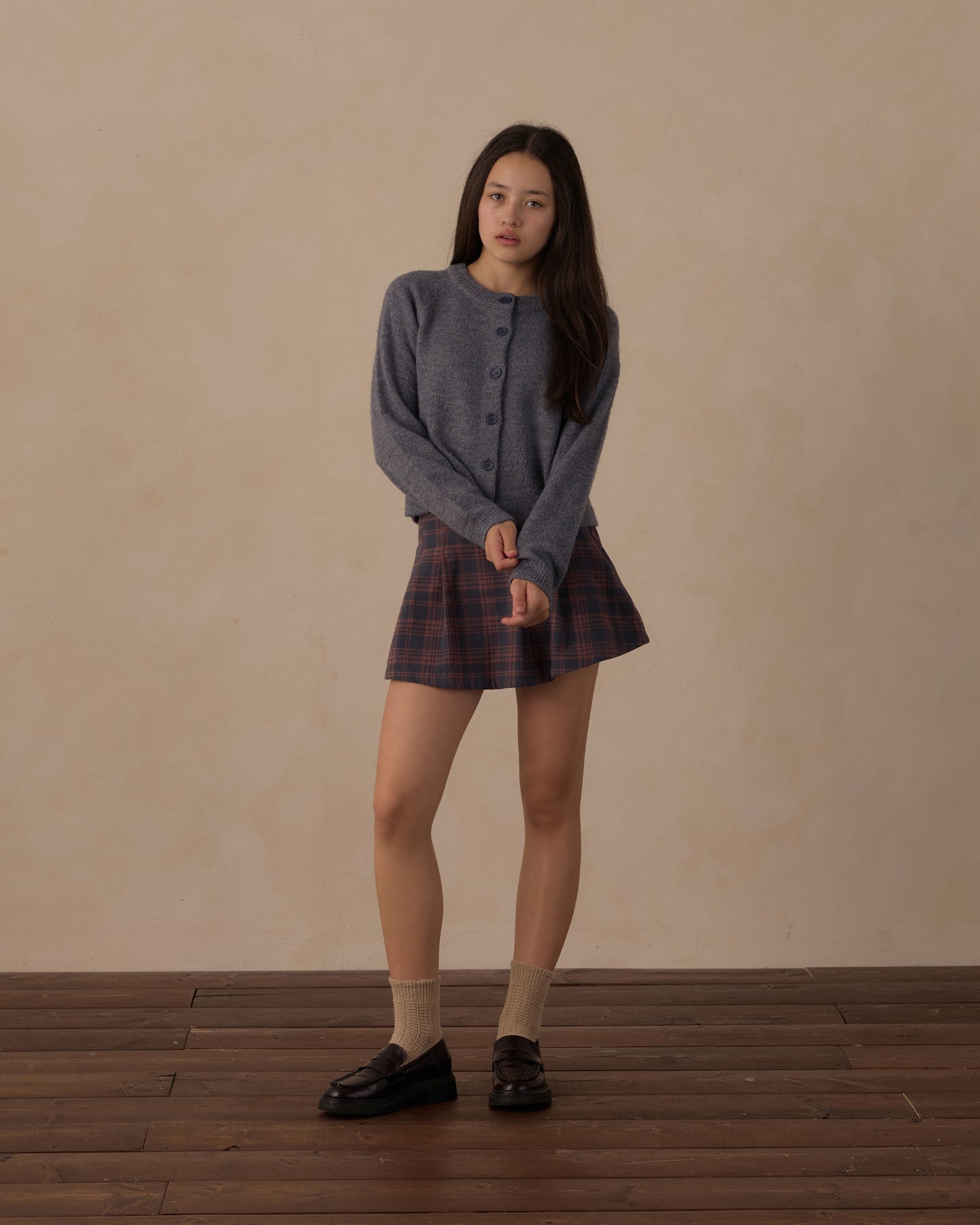 Teen Fuzzy Cardigan || Midnight