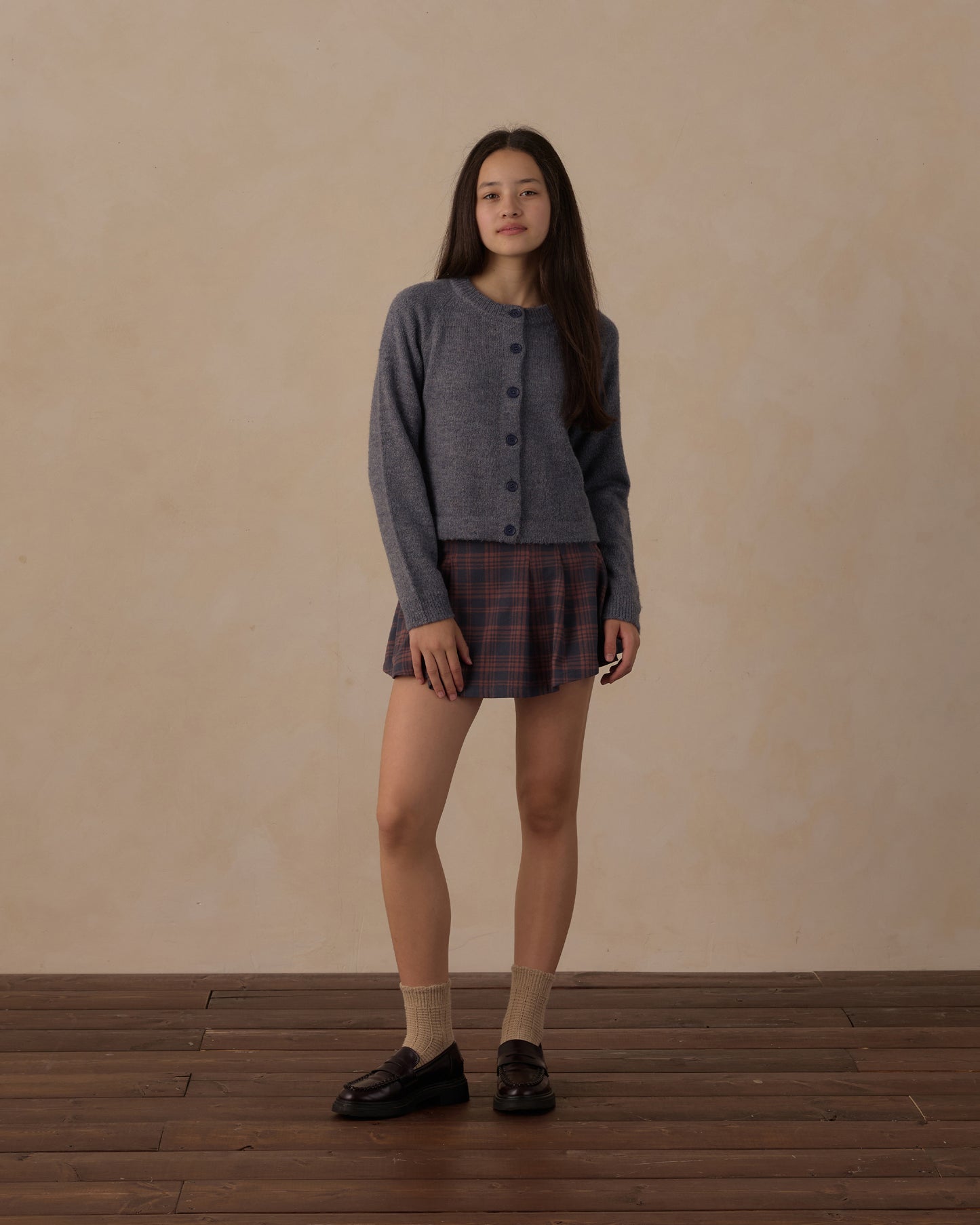 Teen Fuzzy Cardigan || Midnight