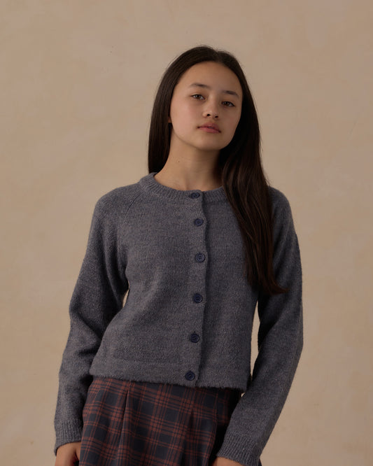 Teen Fuzzy Cardigan || Midnight