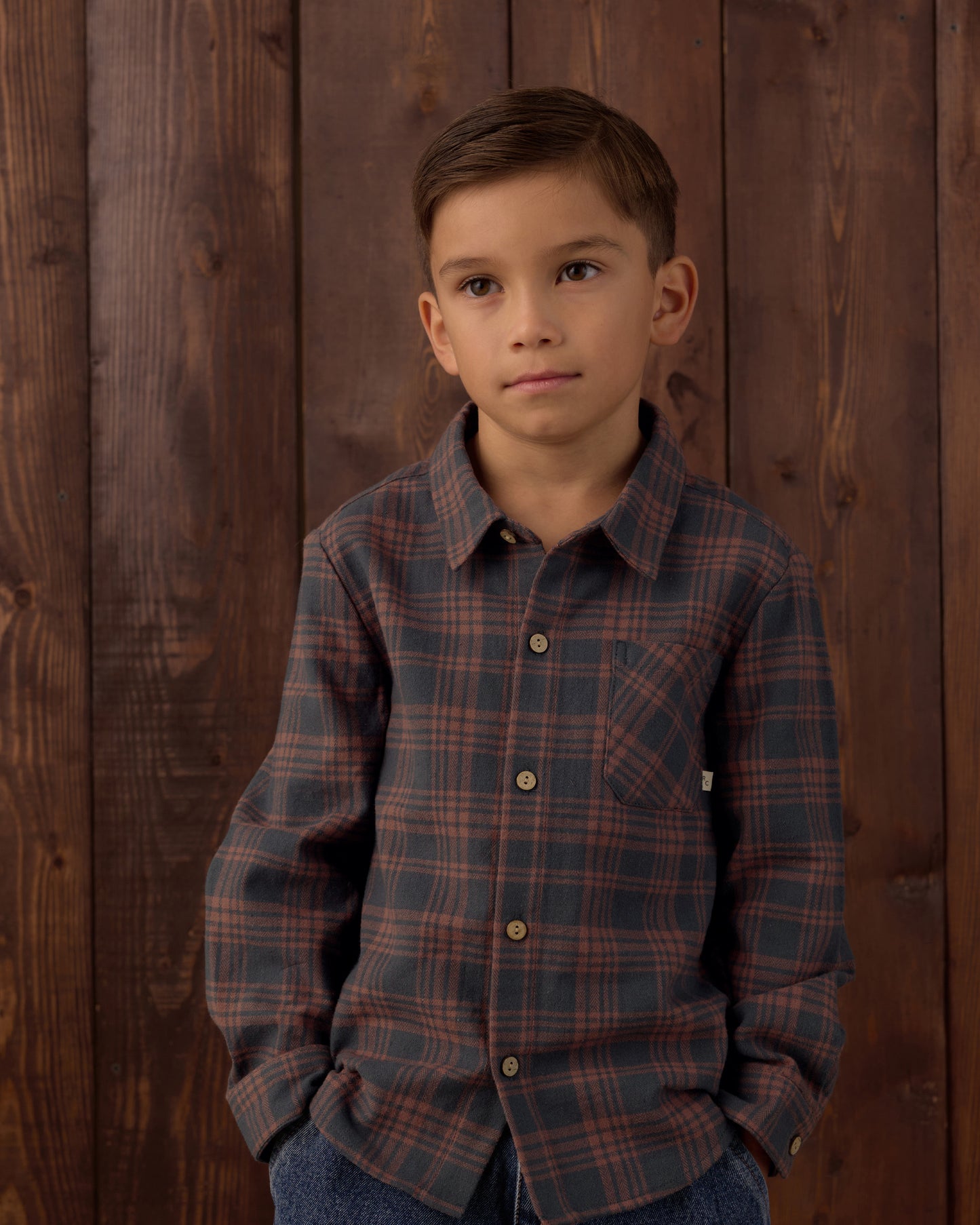 Collared Long Sleeve Shirt || Midnight Plaid