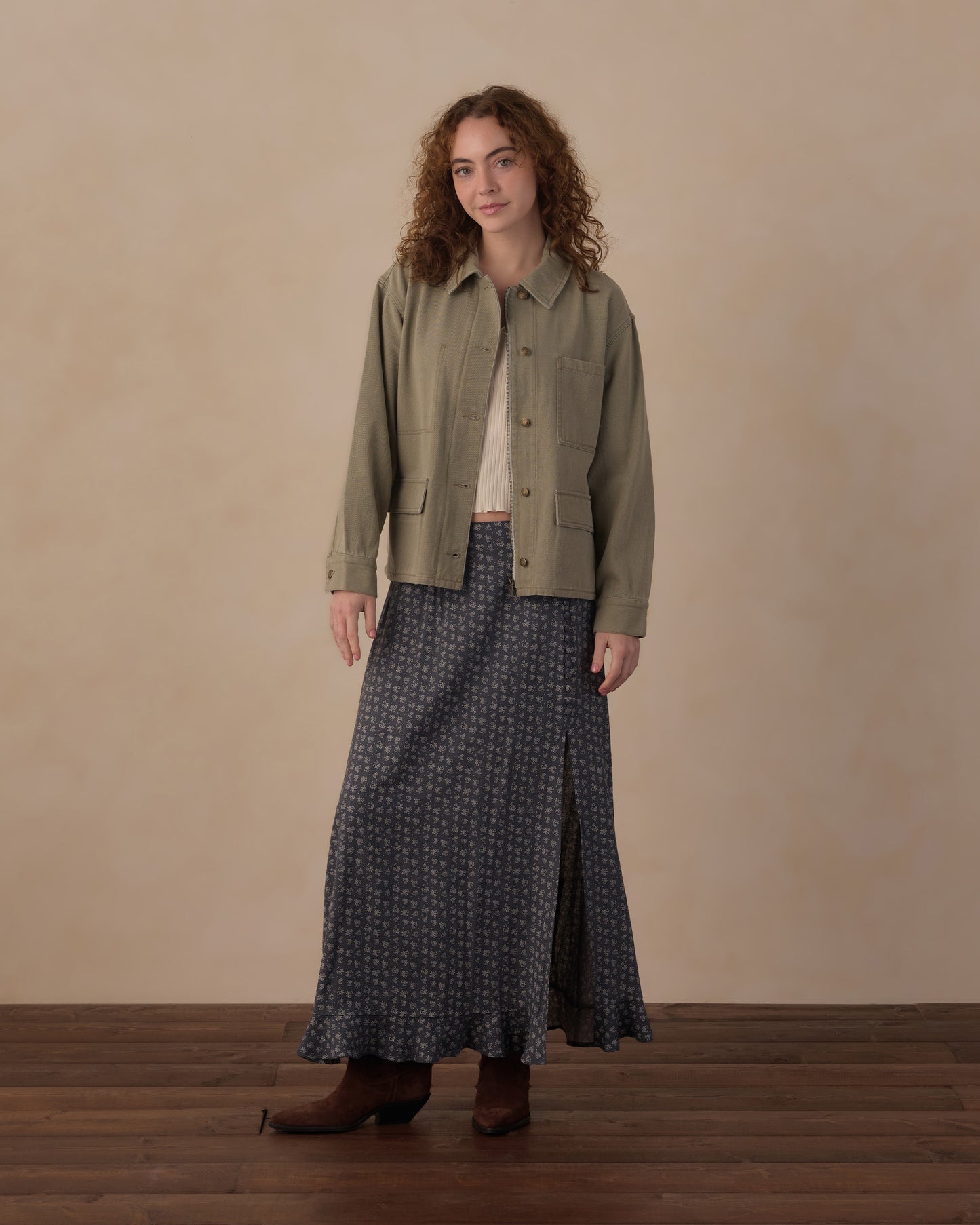 Women's Button Slit Skirt || Heart Ditsy