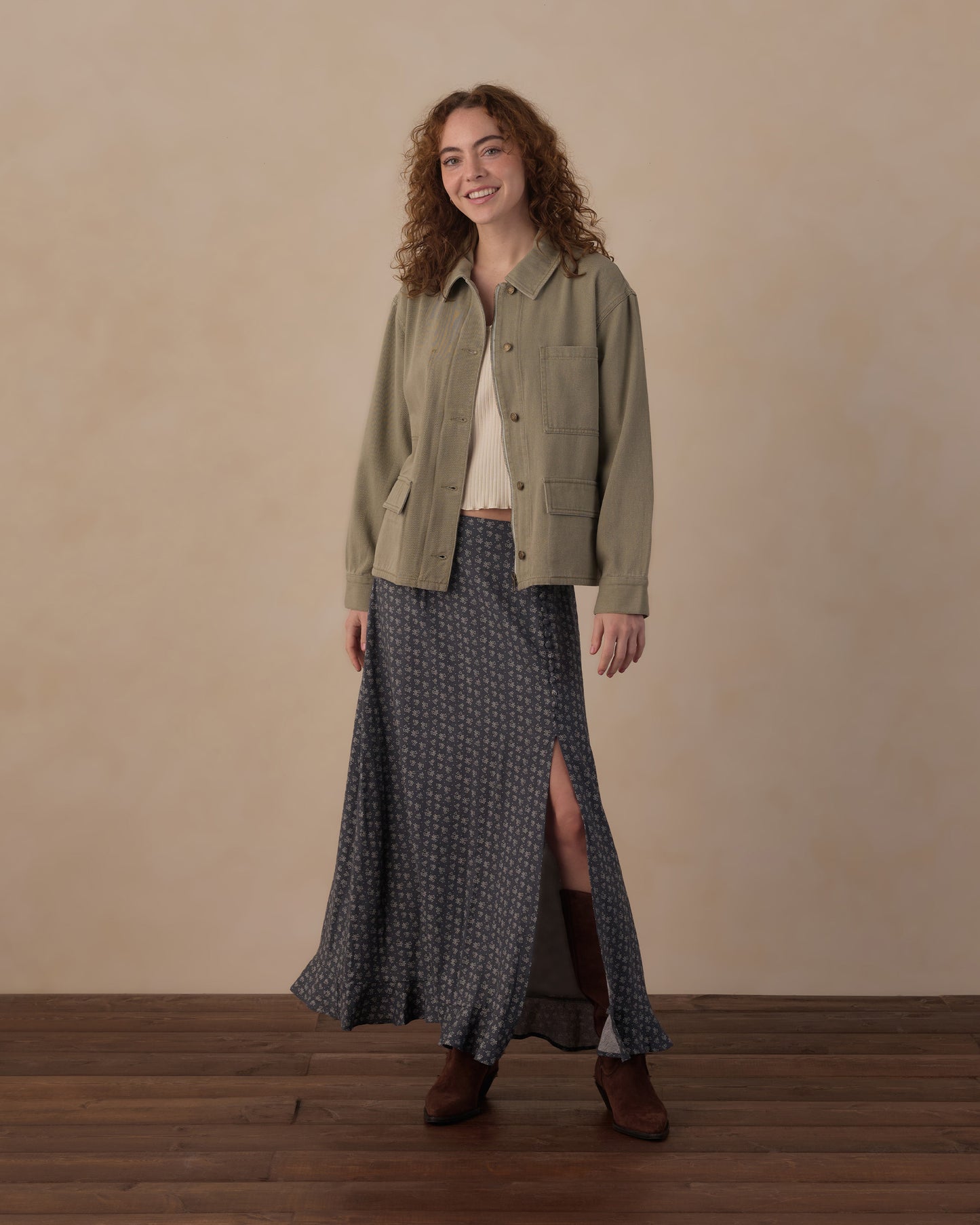 Women's Button Slit Skirt || Heart Ditsy