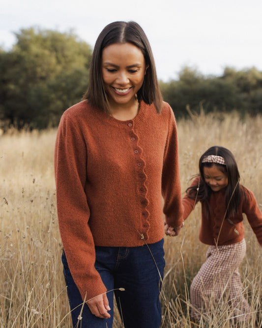 Women's Scallop Cardigan | Brick