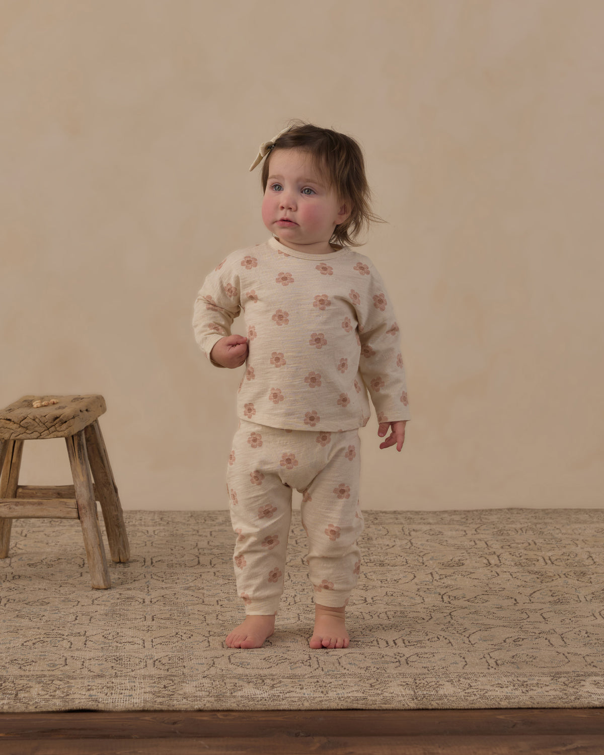 Long Sleeve Tee + Pant Set | Pink Daisies