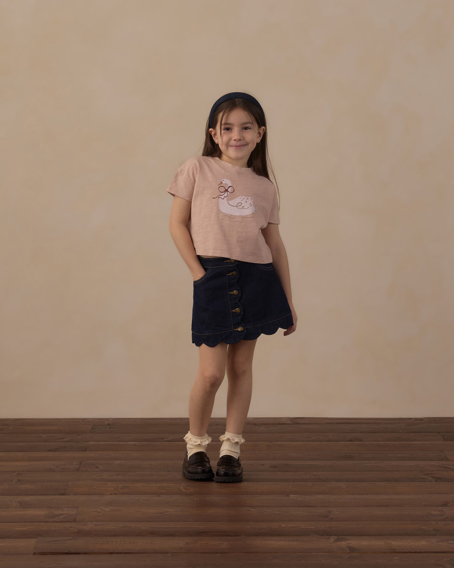 Scallop Mini Skirt | Dark Indigo