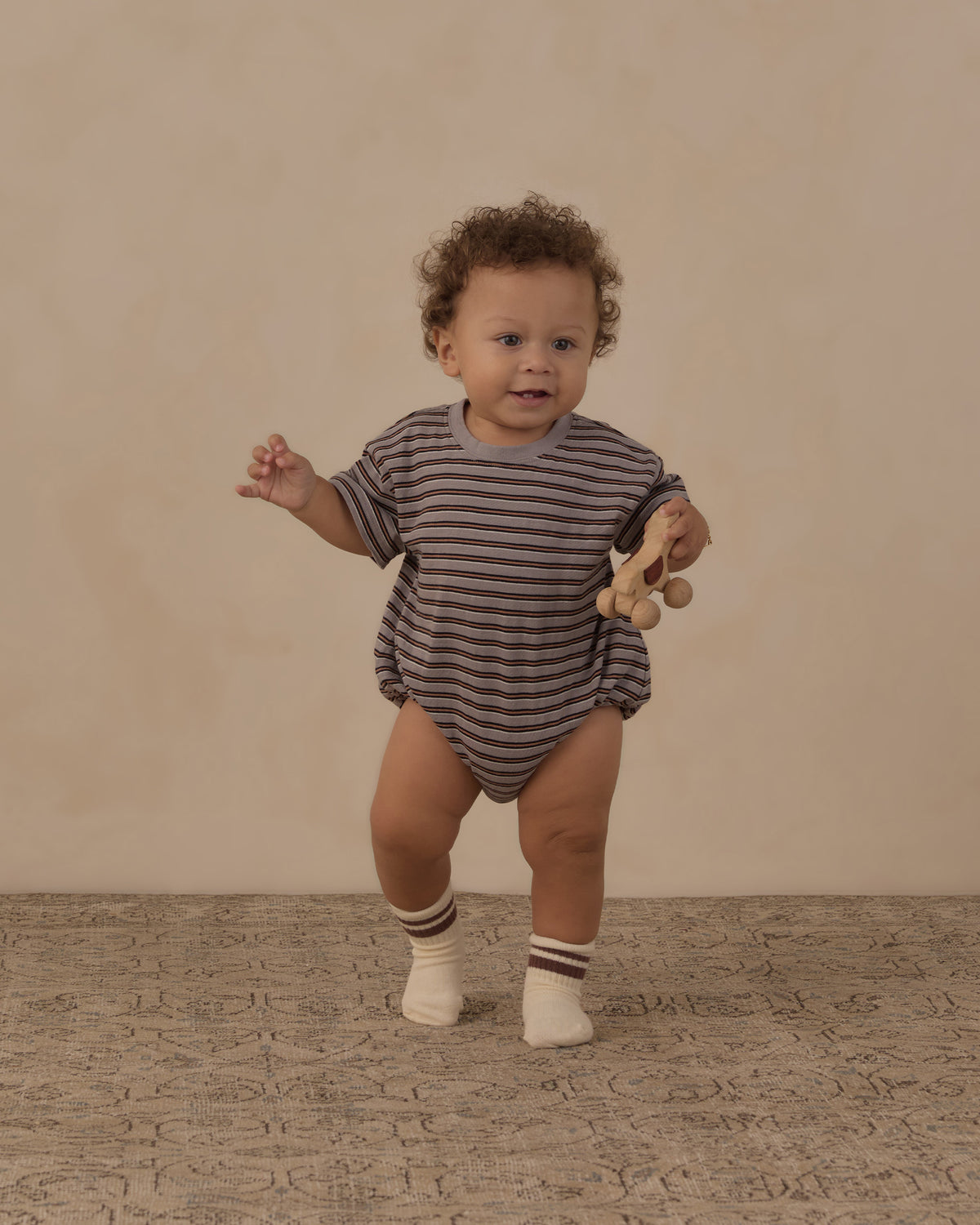 Relaxed Bubble Romper | Vintage Stripe