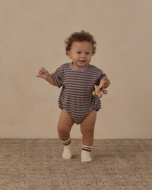 Relaxed Bubble Romper | Vintage Stripe