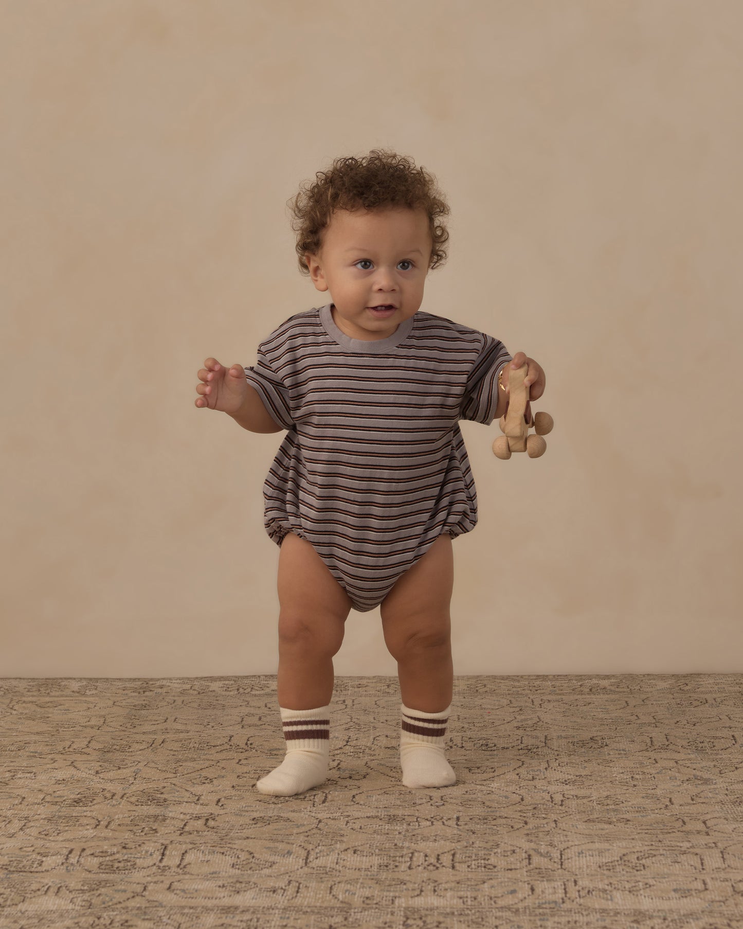 Relaxed Bubble Romper | Vintage Stripe
