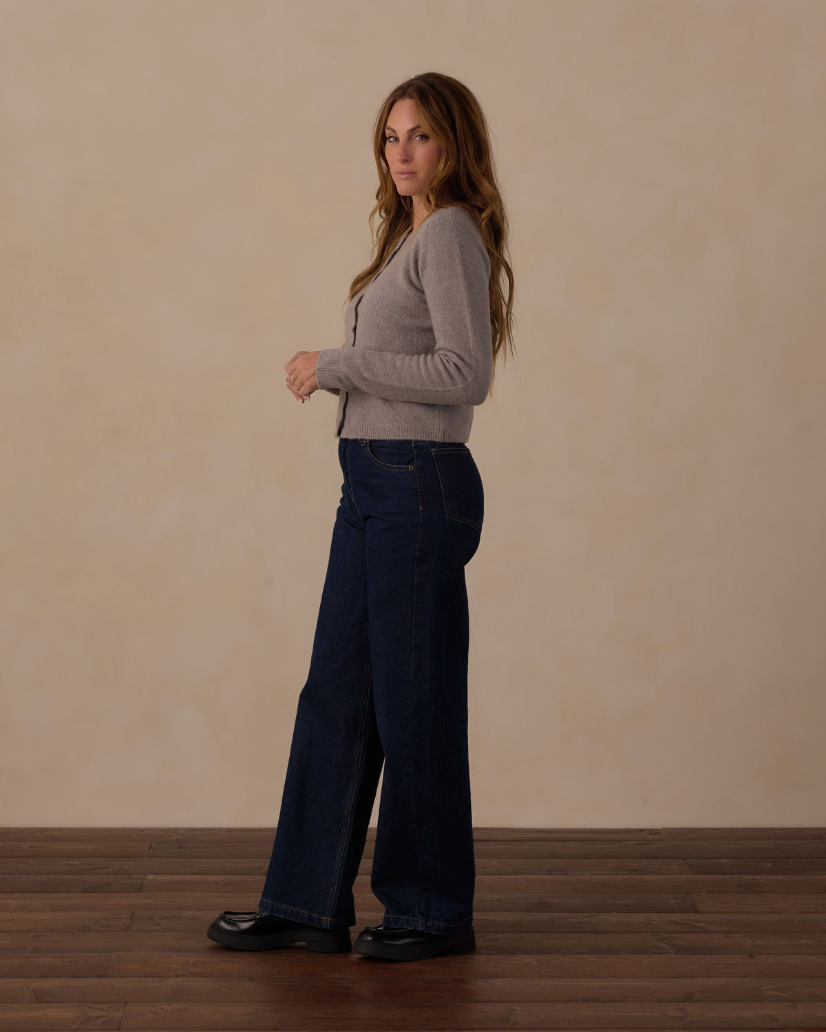 Women's Scallop Cardigan | Dusty Blue