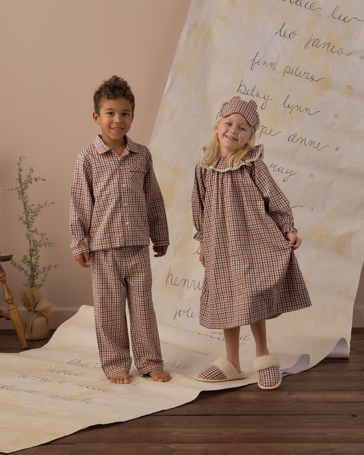 Long Sleeve Pajamas | Holiday Gingham
