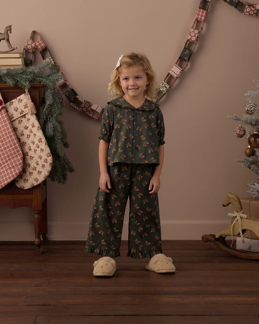 Ruffle Pajamas | Evergreen Bouquet