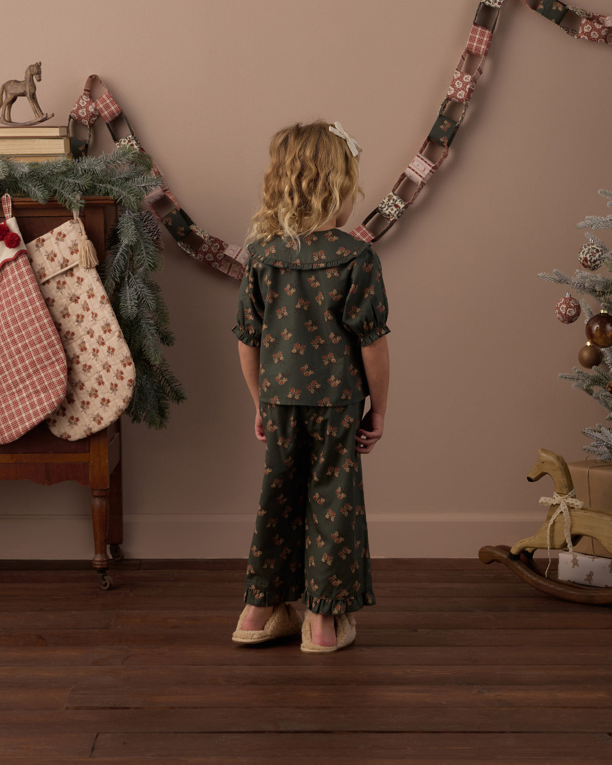 Ruffle Pajamas | Evergreen Bouquet