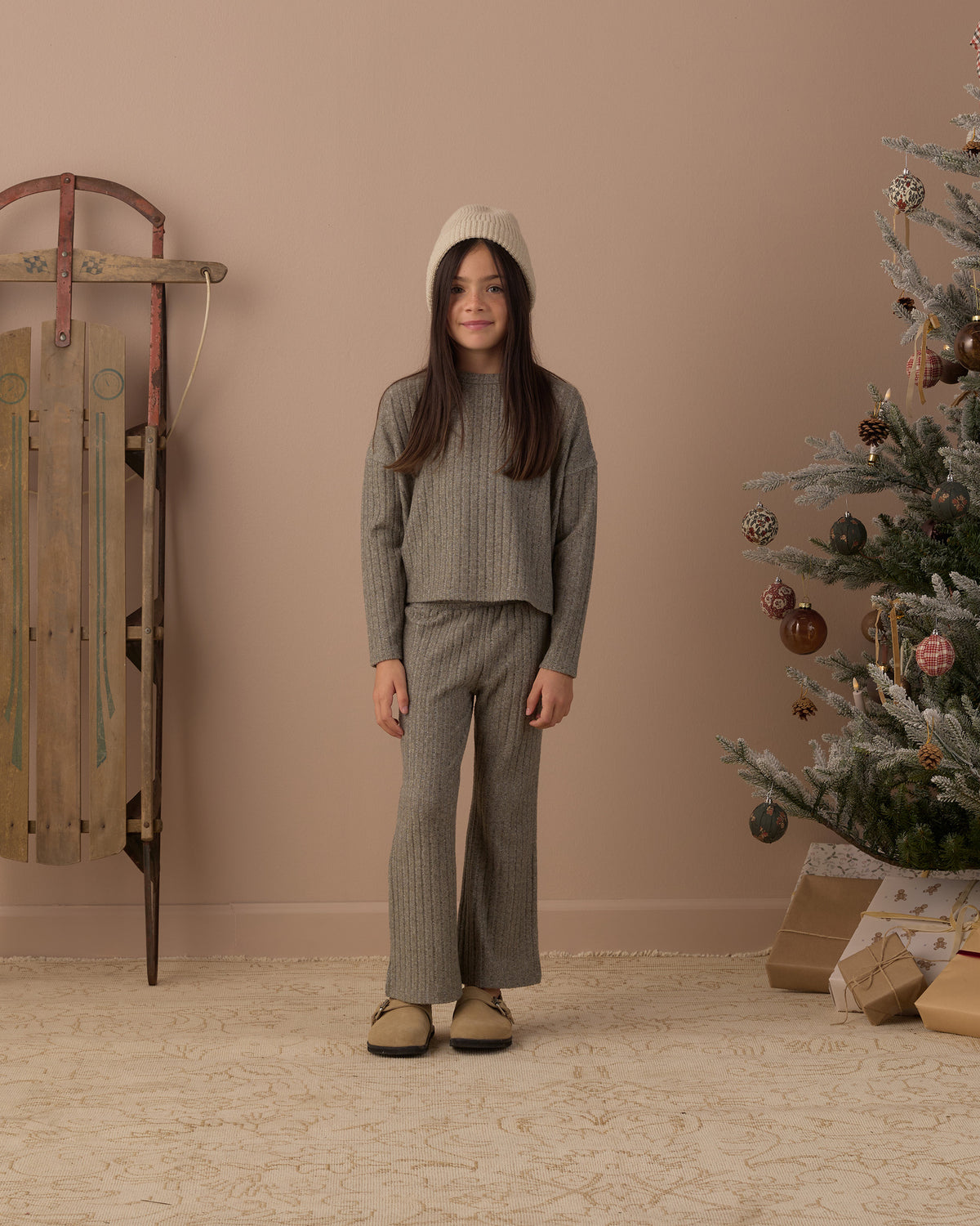 Cozy Rib Knit Set | Evergreen