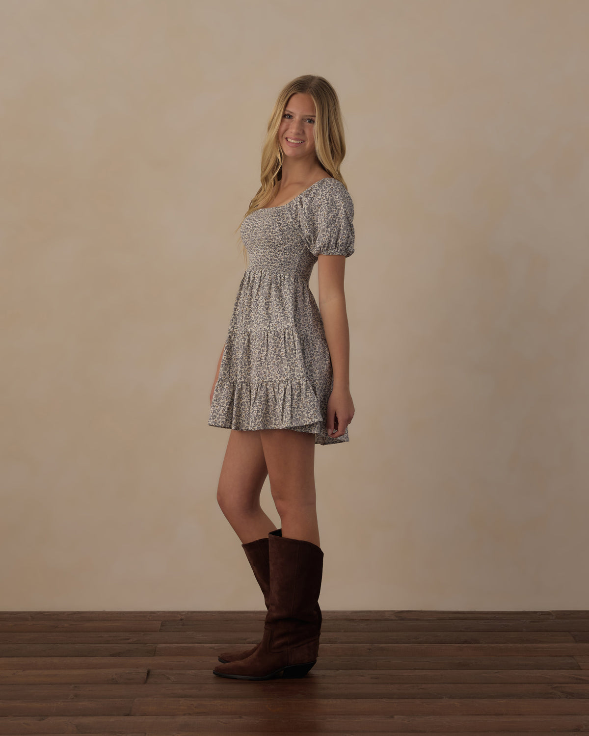 Teen Emily Dress | Slate Floral