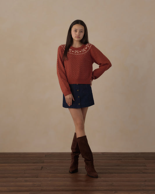 Teen Fair Isle Sweater | Ruby