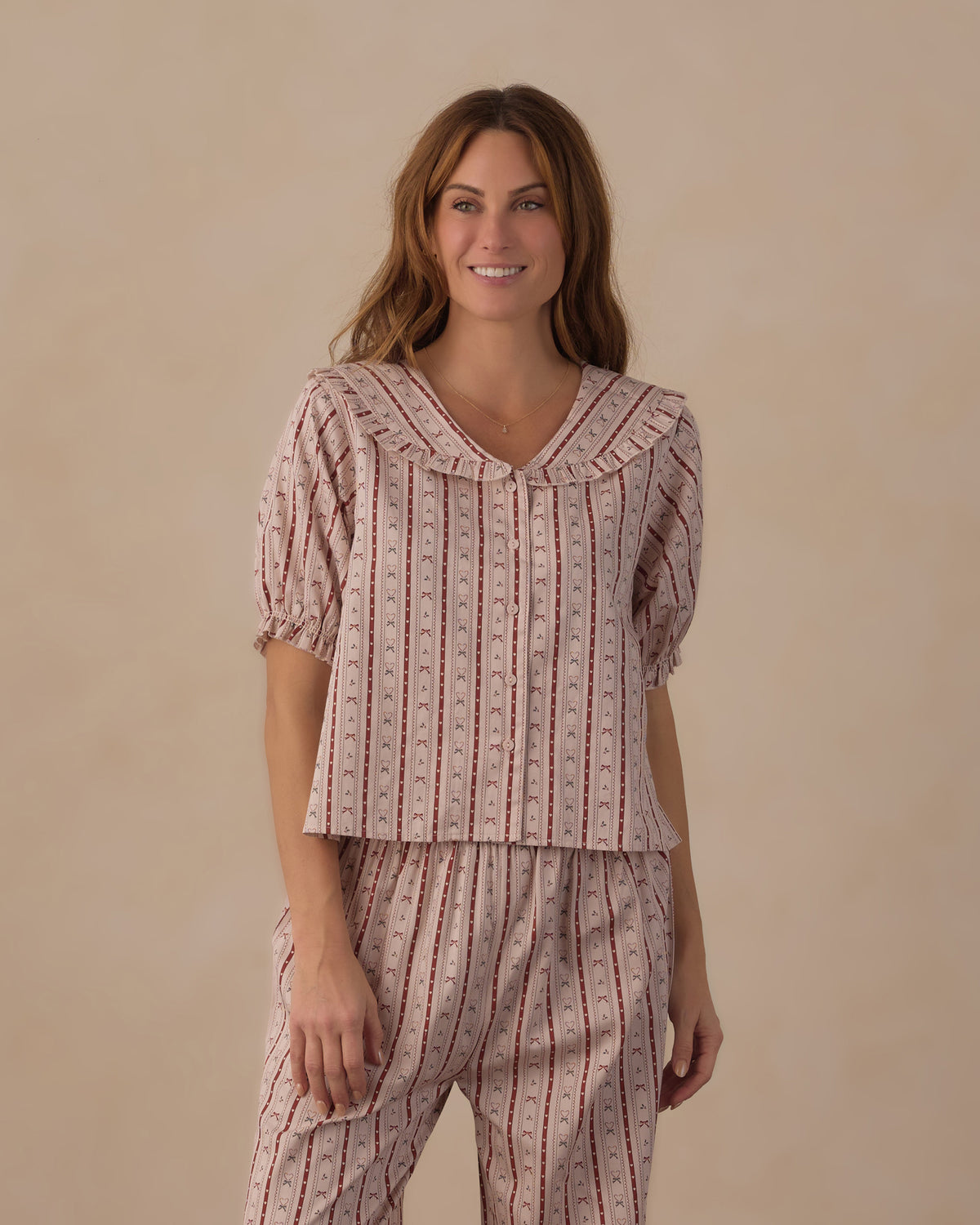 Women's Ruffle Pajamas | Candy Cane Lane