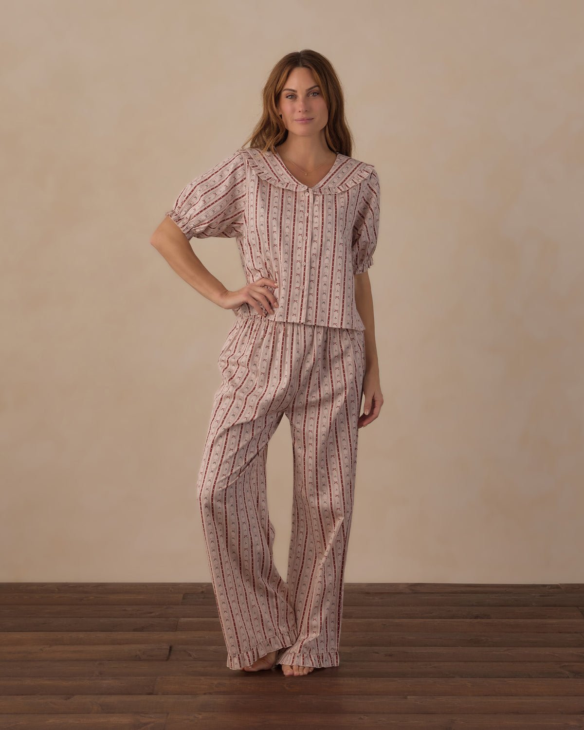 Women's Ruffle Pajamas | Candy Cane Lane