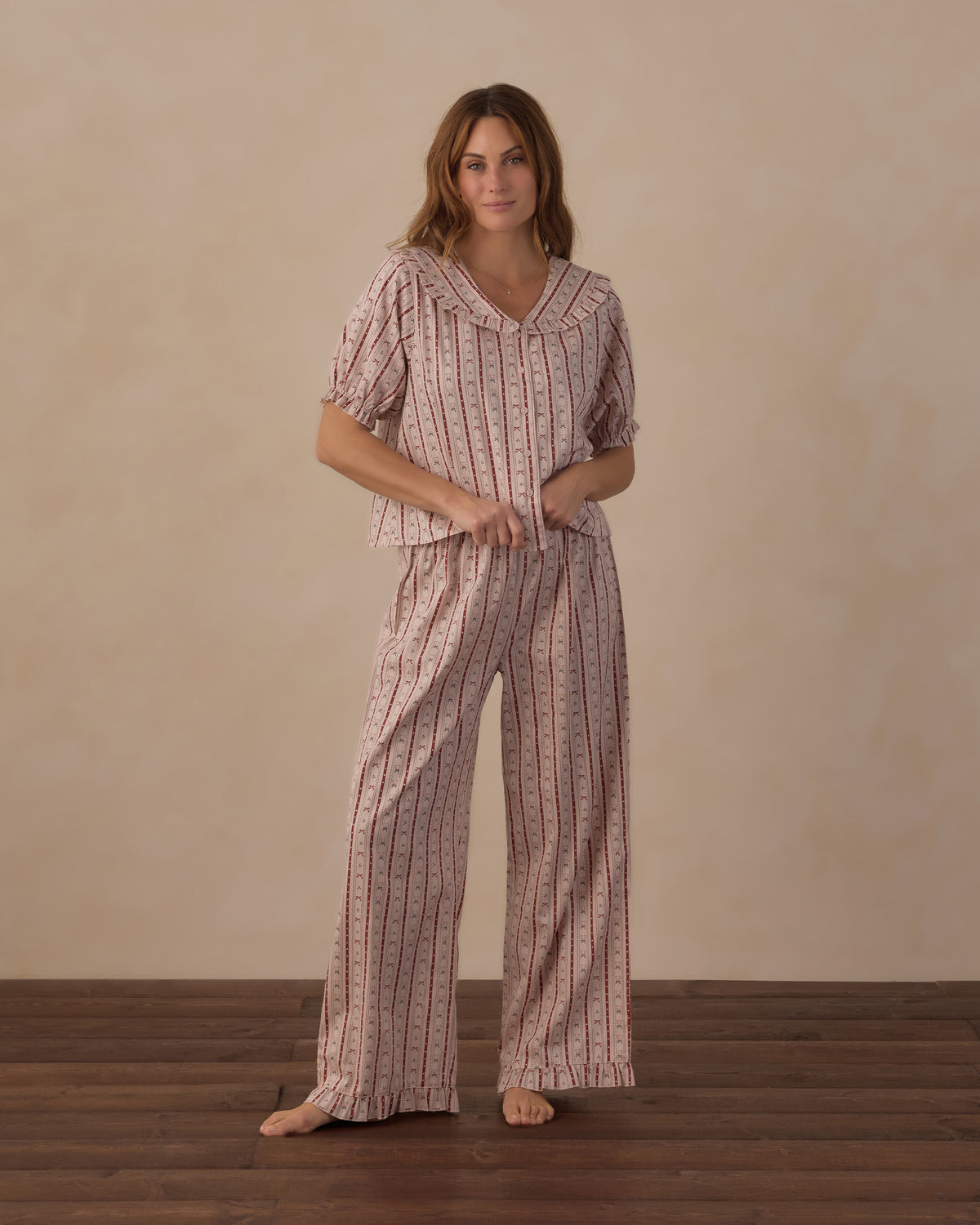 Women's Ruffle Pajamas | Candy Cane Lane