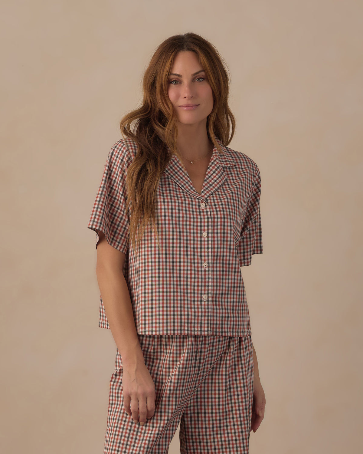 Women's Woven Pajama Set | Holiday Gingham