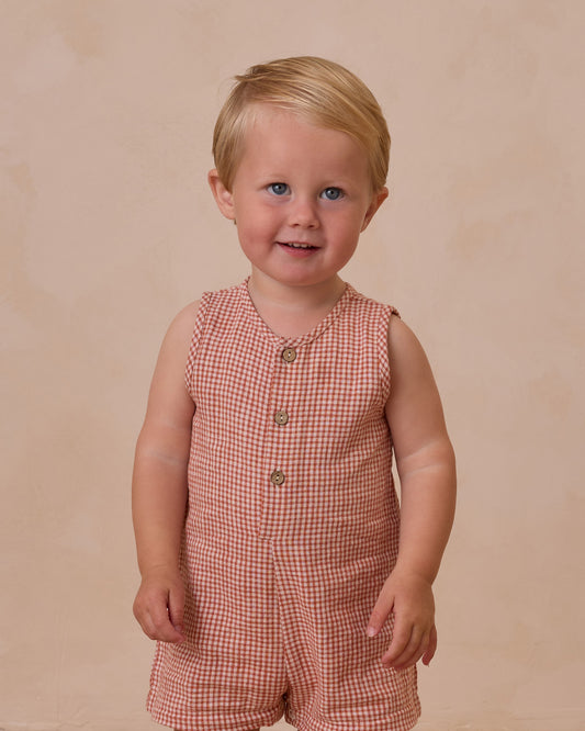 Unisex Maverick Romper || Poppy Gingham