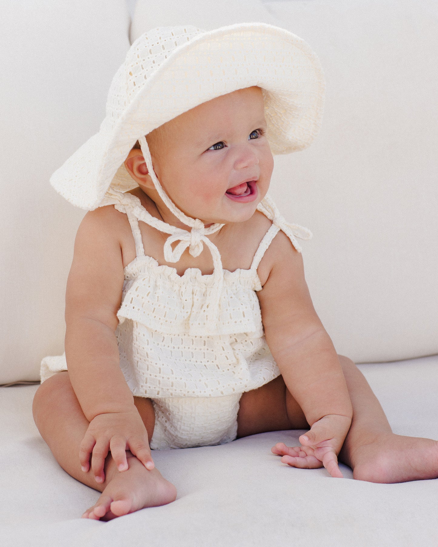 Ruffle Romper || Ivory