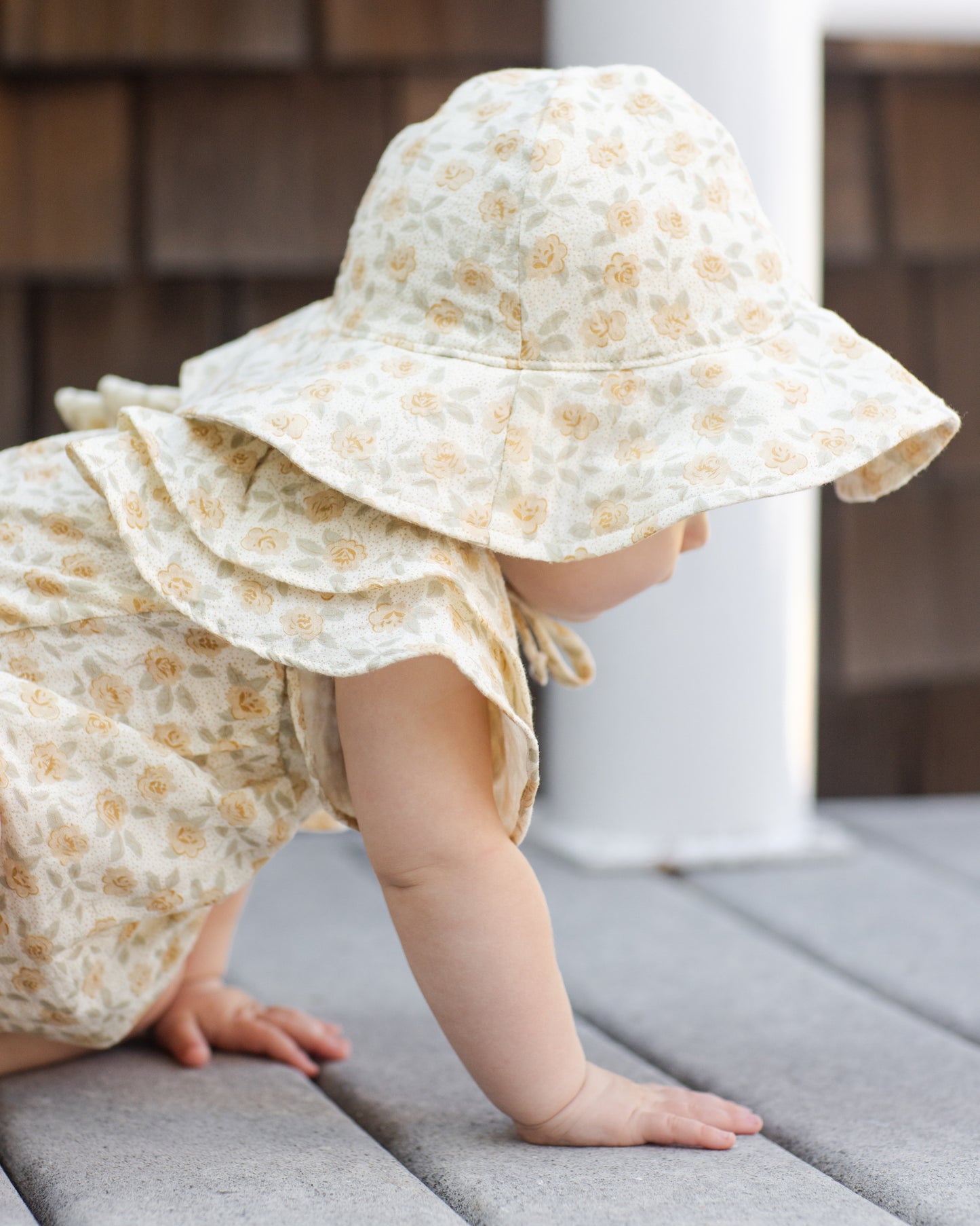 Floppy Sun Hat || Yellow Floral