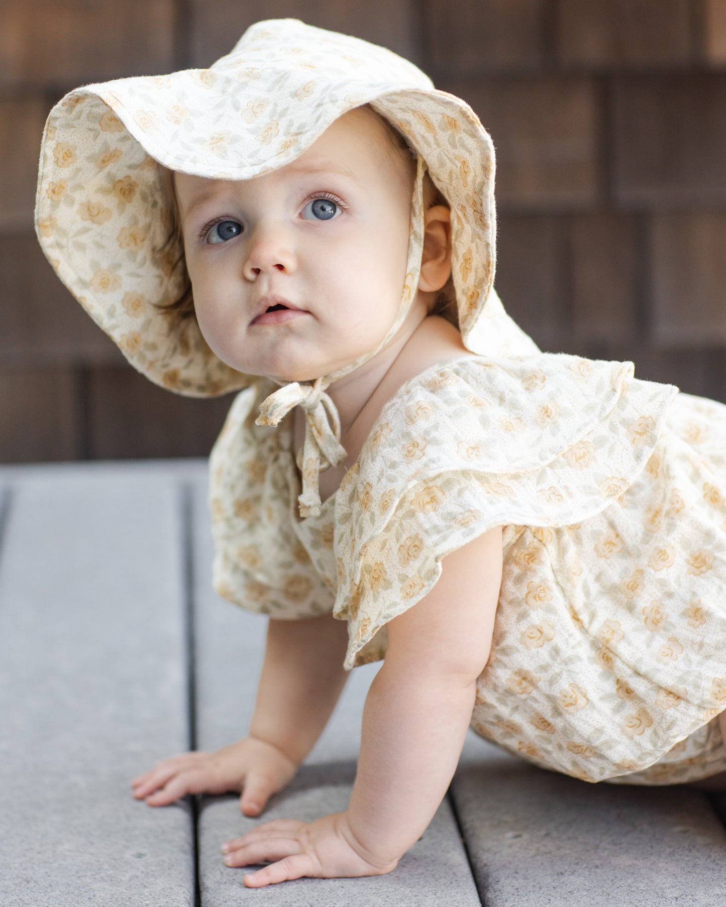 Floppy Sun Hat || Yellow Floral