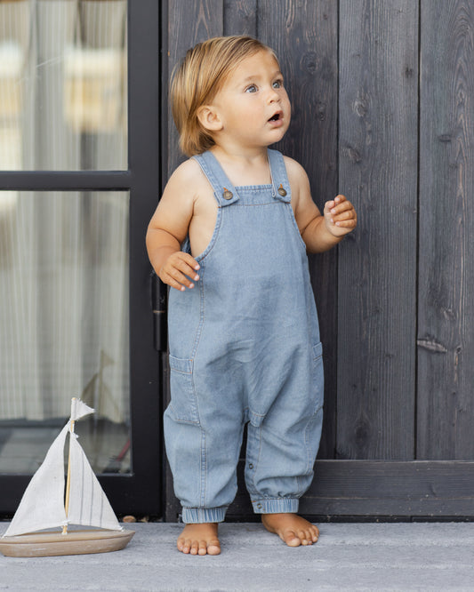 Cargo Baby Overall || Washed Blue