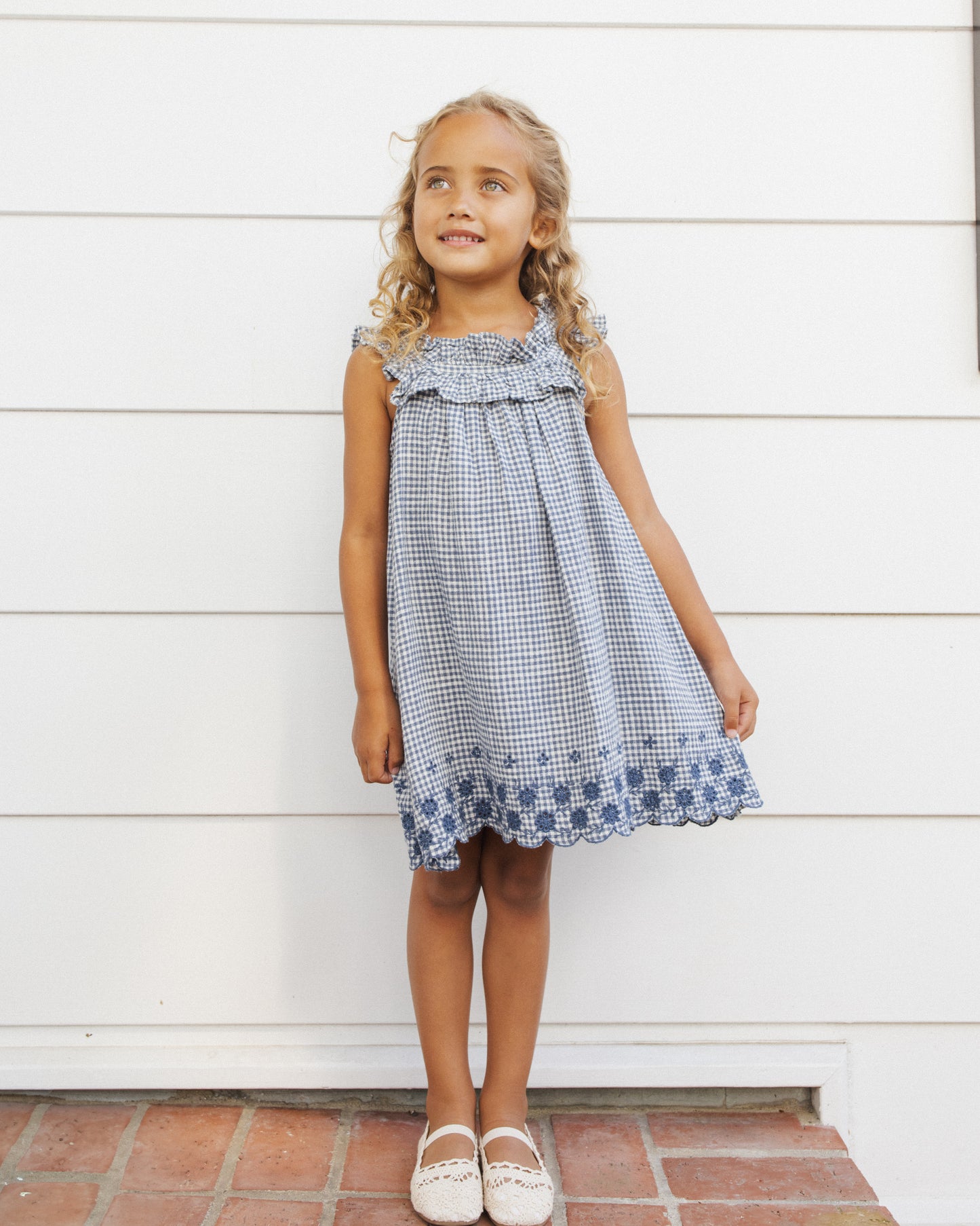 Lennon Dress || Marine Gingham