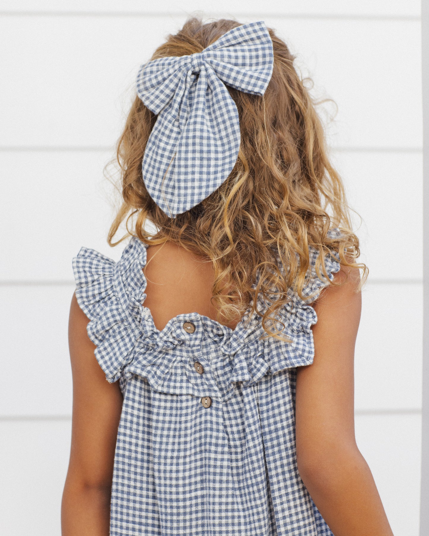 Oversized Bow || Marine Gingham