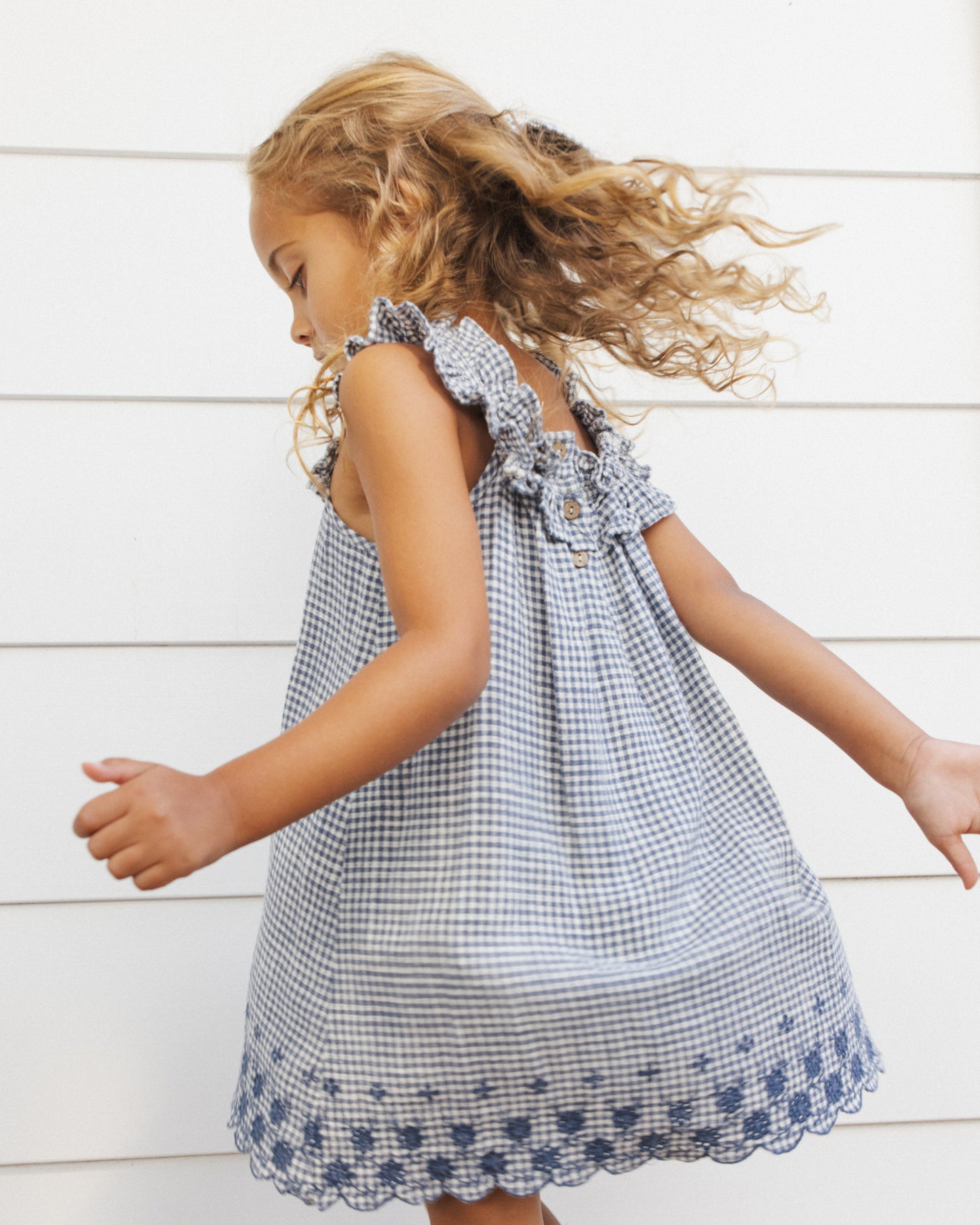 Lennon Dress || Marine Gingham