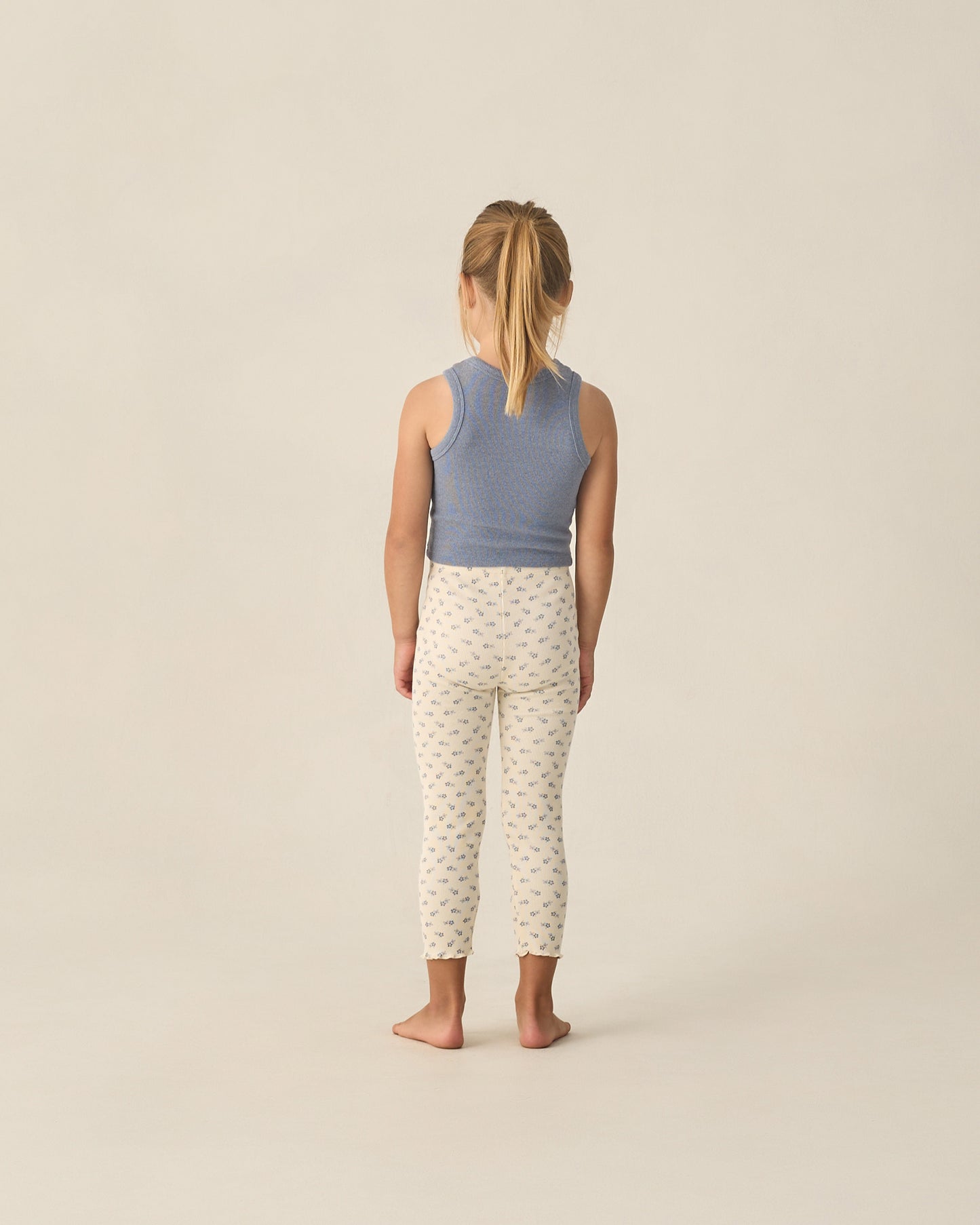 Ribbed Legging Set || Natural Blue Ditsy, Heathered Marine