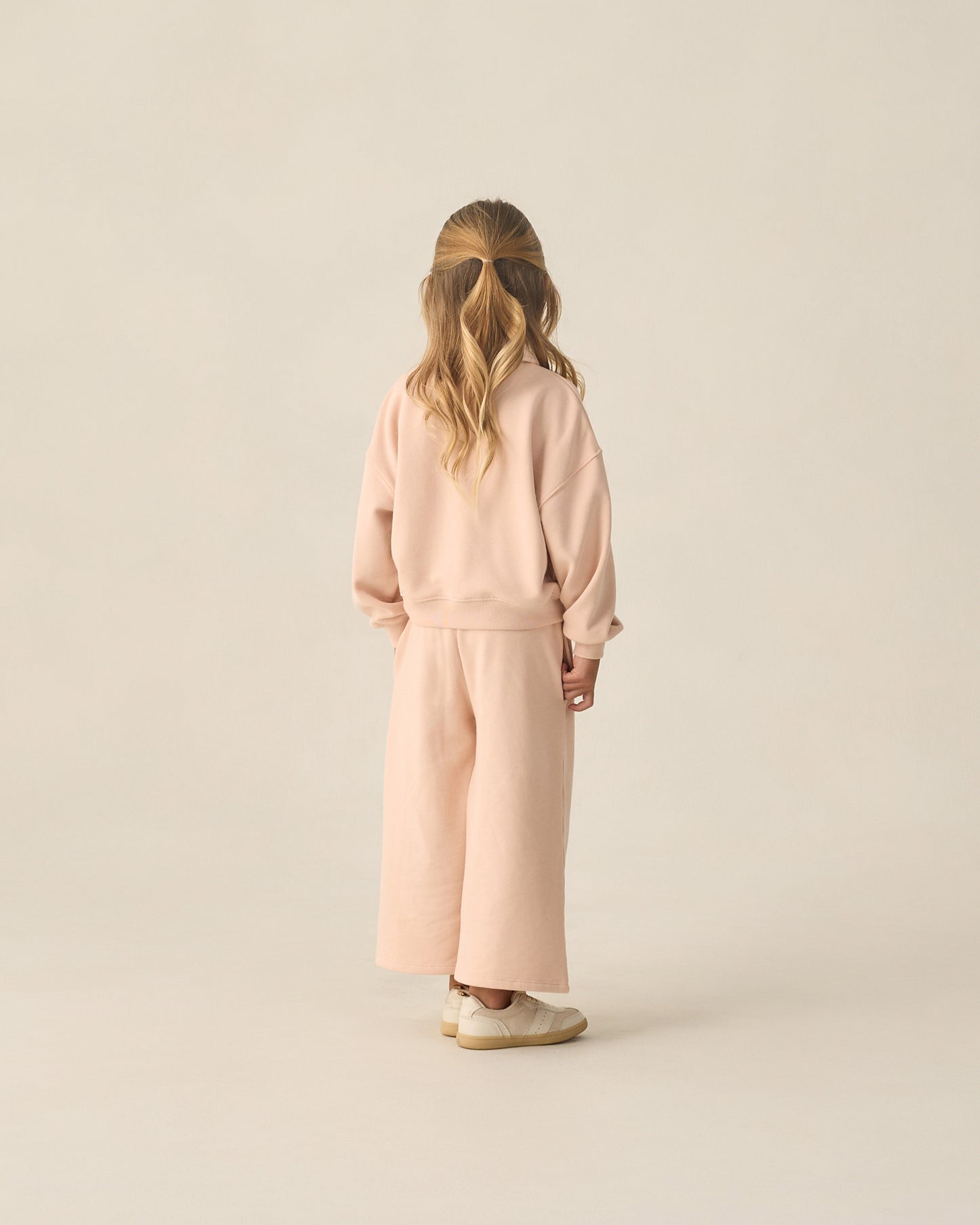 Quarter Zip Sweatshirt || Blush