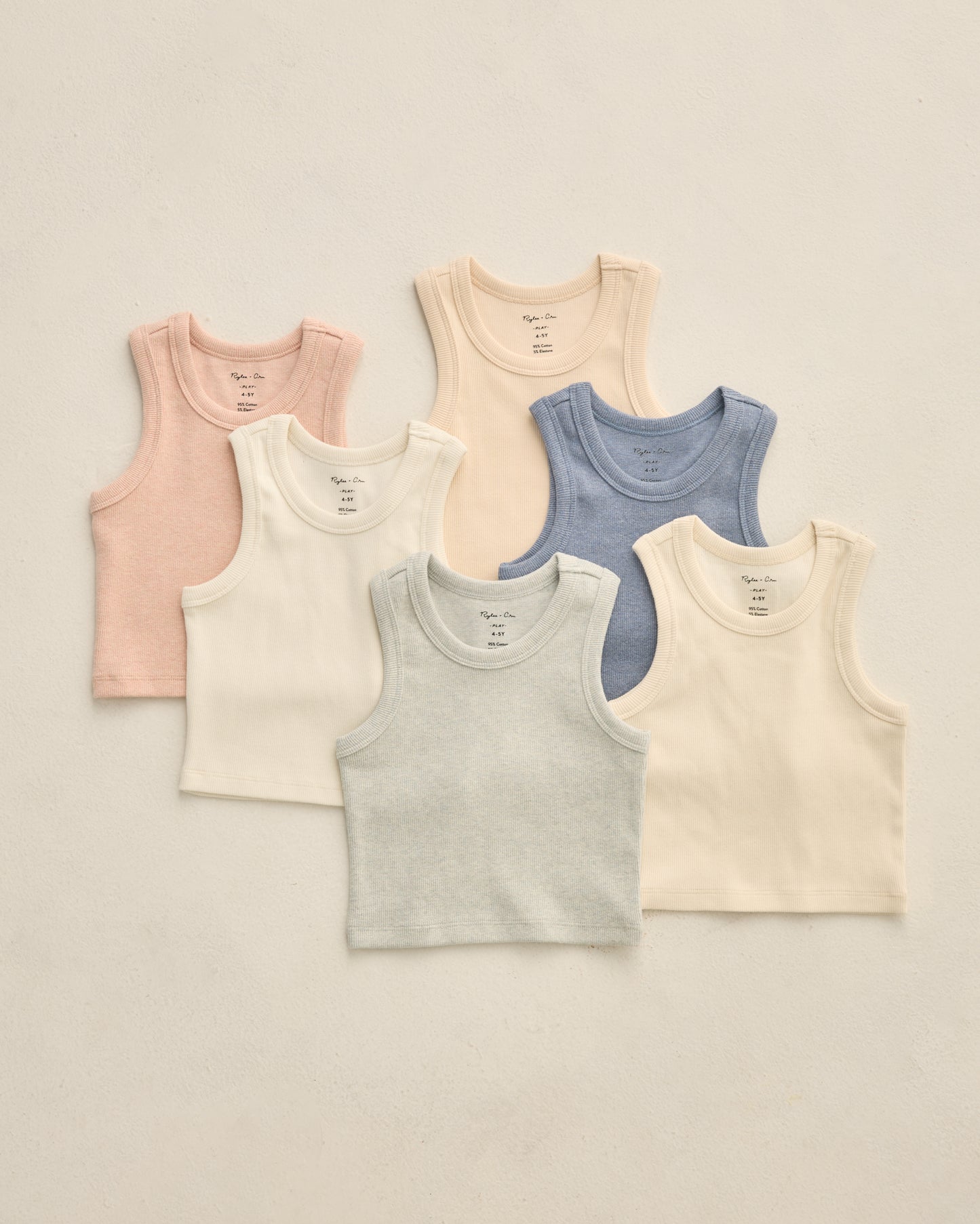 Ribbed Tank Set || Shell, Heathered Blush