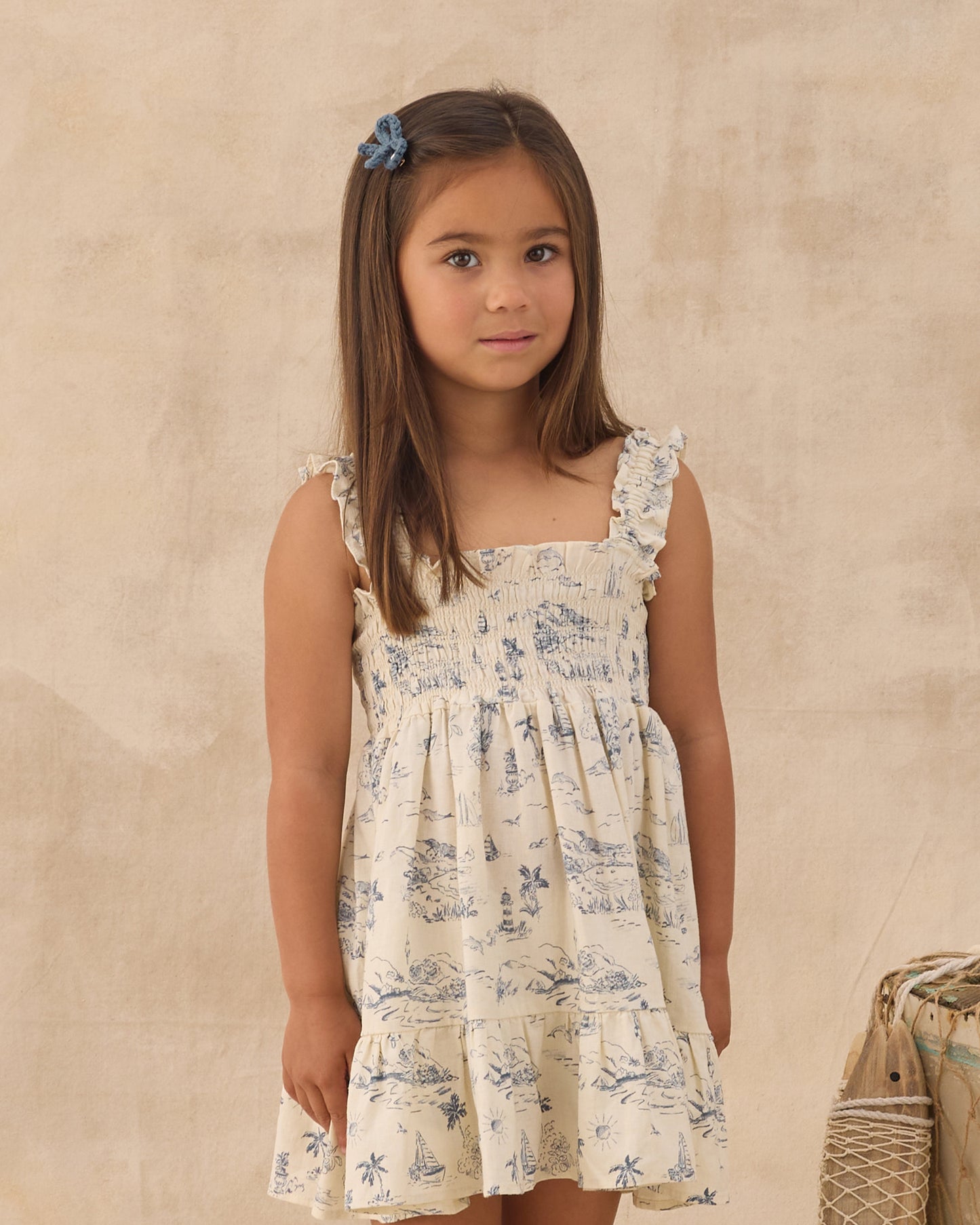 Sutton Dress || Ocean Toile