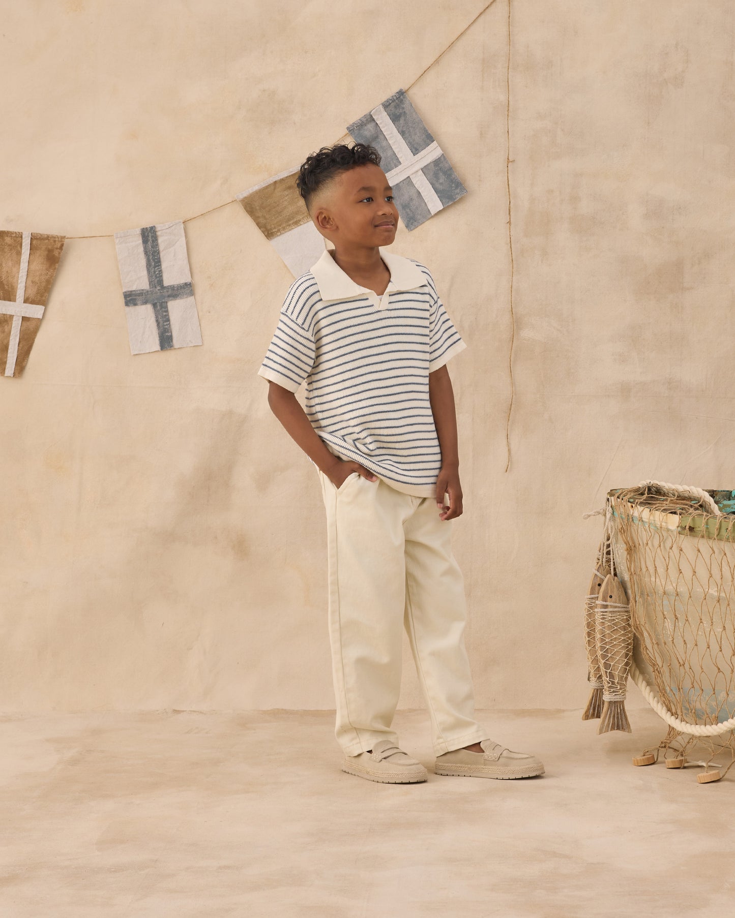 Chandler Knit Polo || Marine Stripe