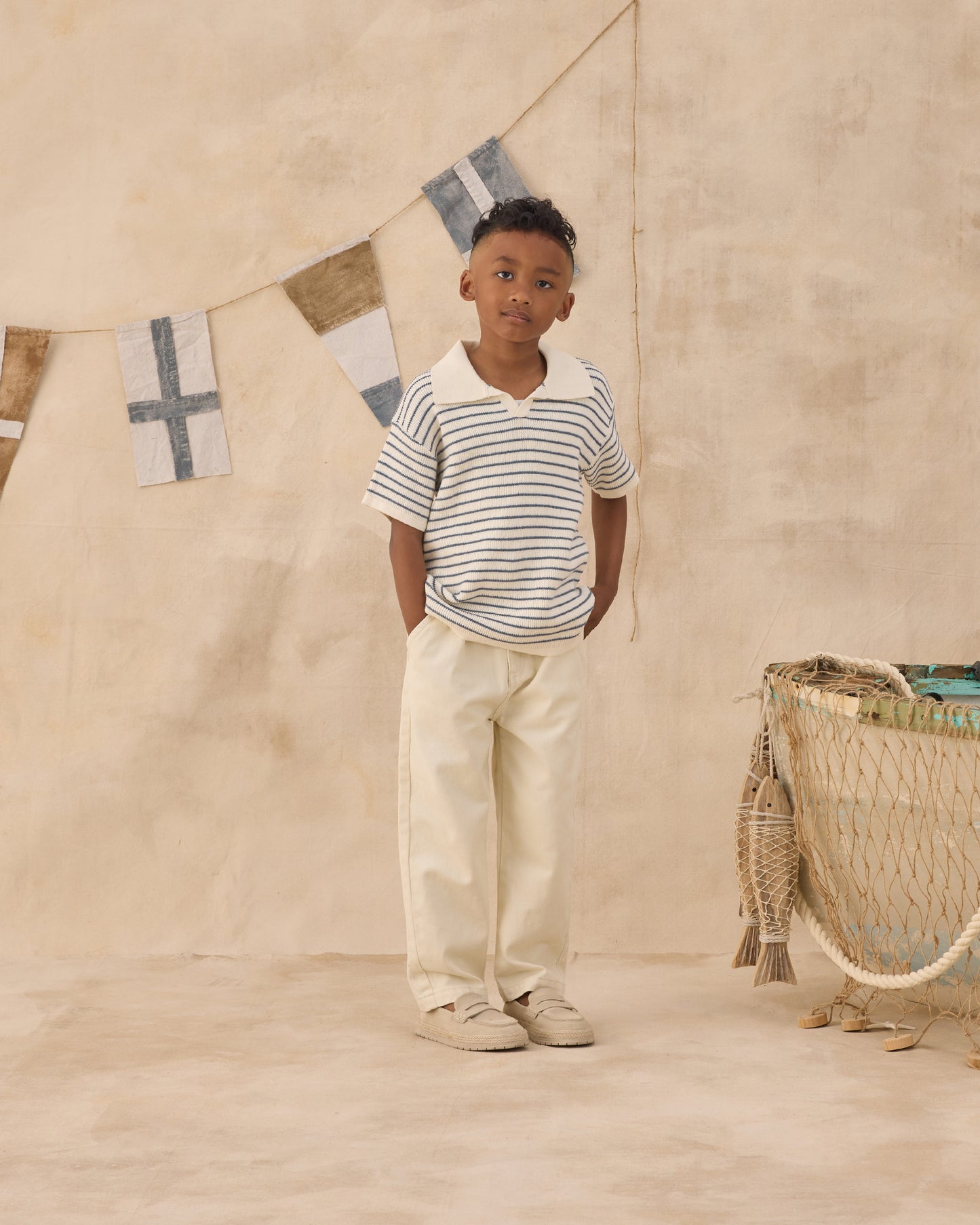 Chandler Knit Polo || Marine Stripe
