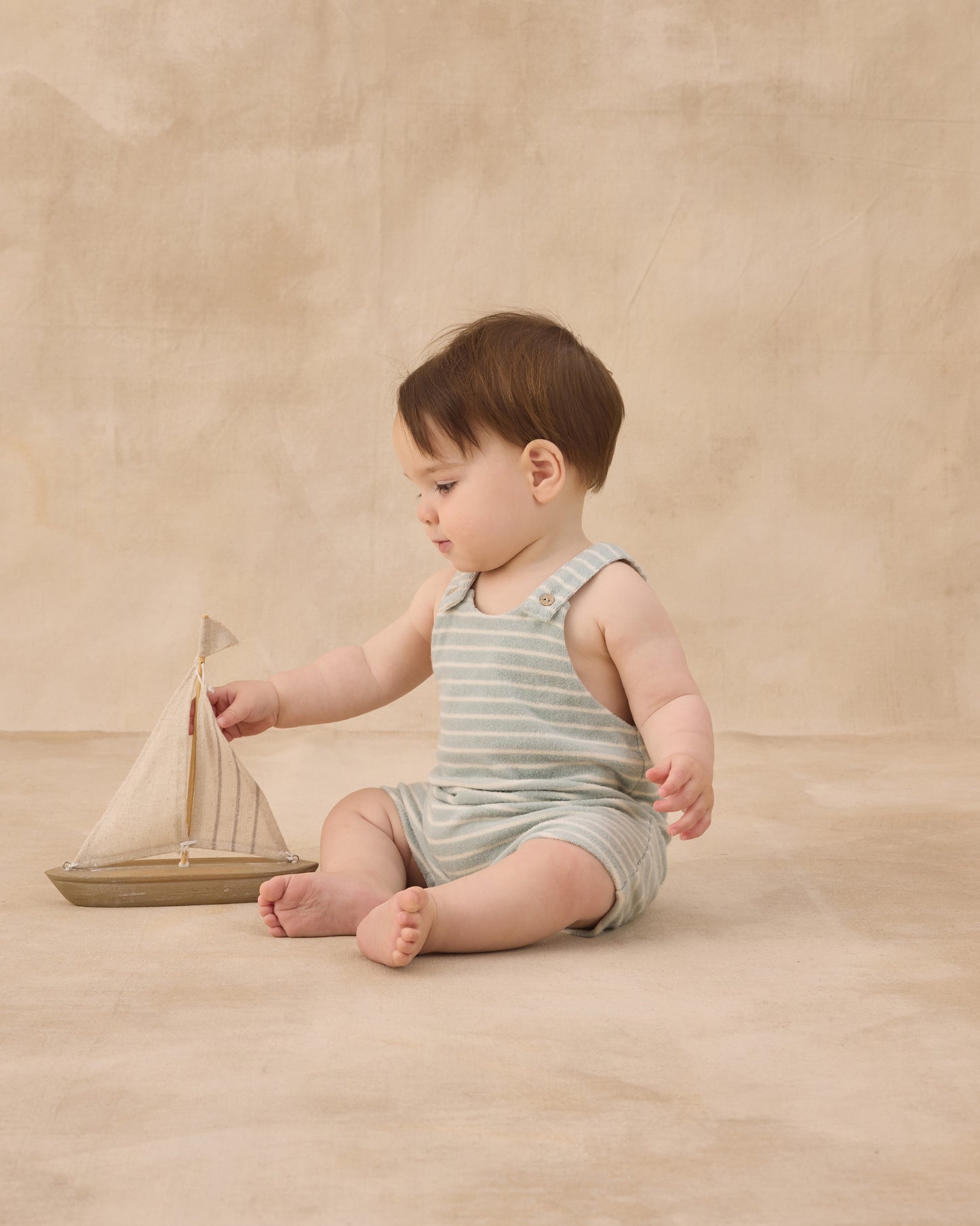 Gio Romper || Seafoam Terry Stripe