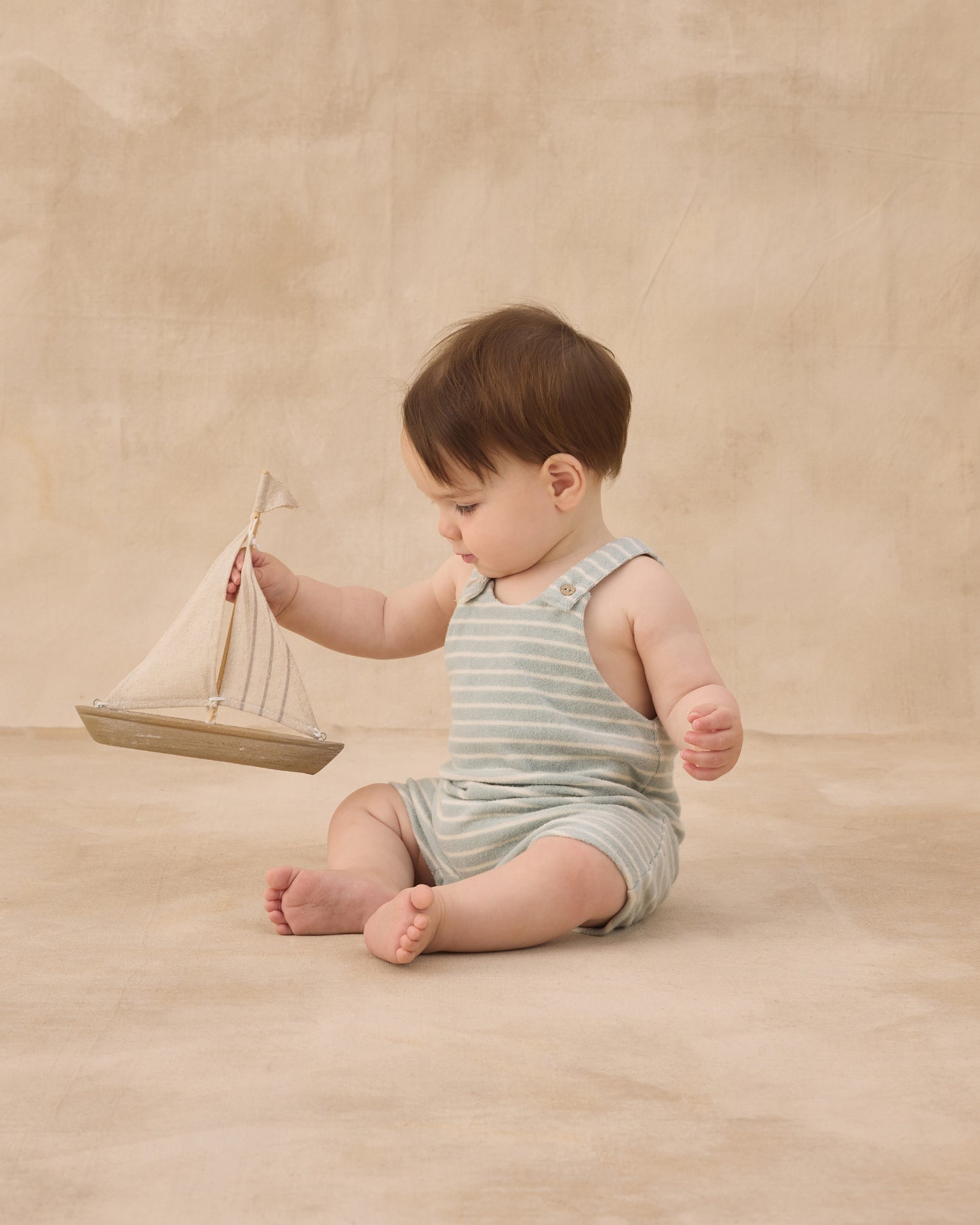 Gio Romper || Seafoam Terry Stripe