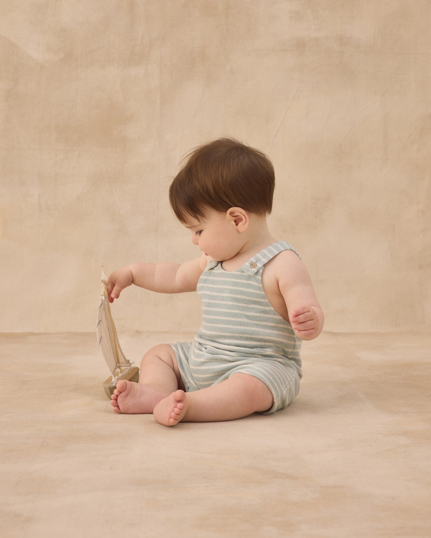 Gio Romper || Seafoam Terry Stripe