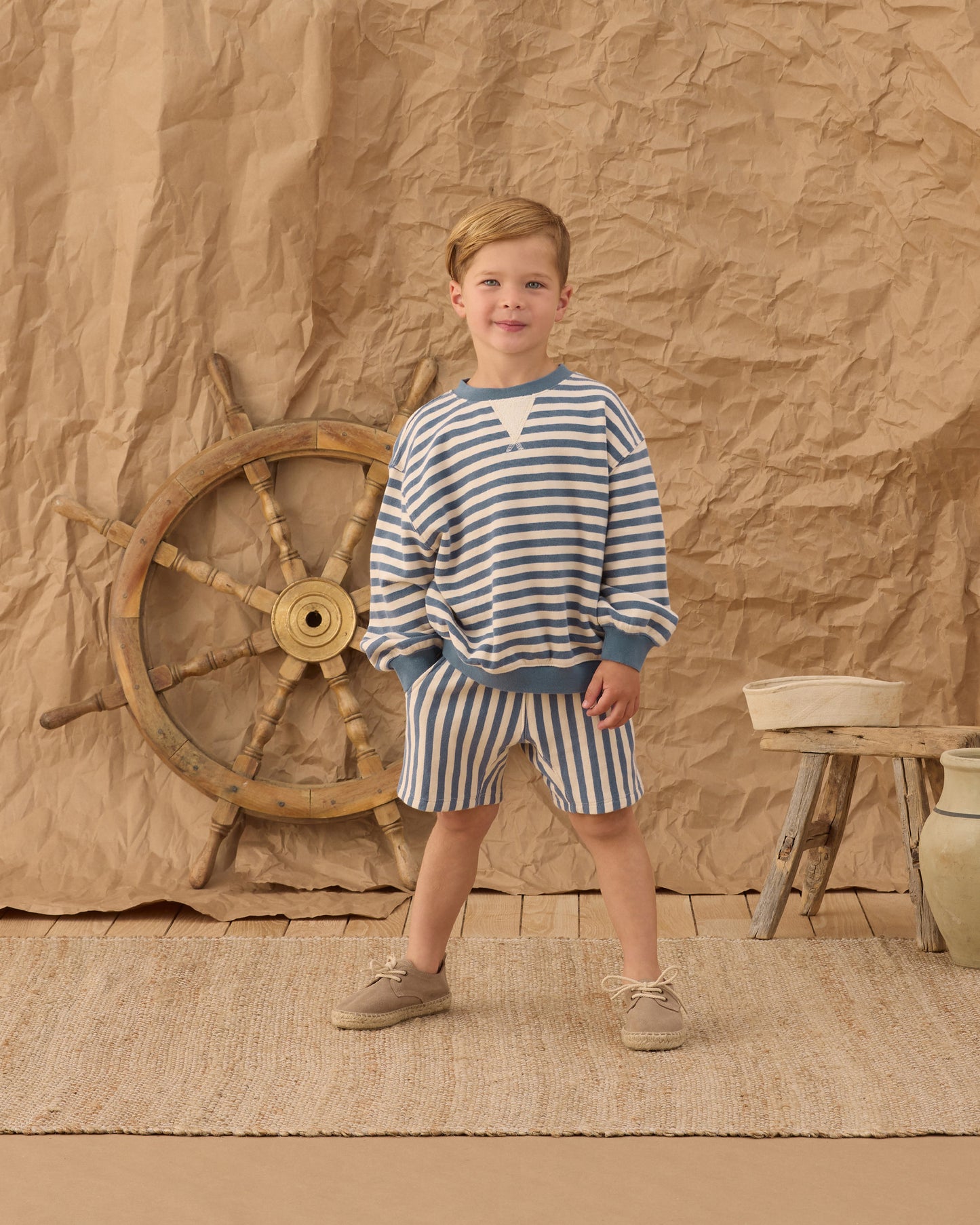 Oversized Crew || Marine Stripe