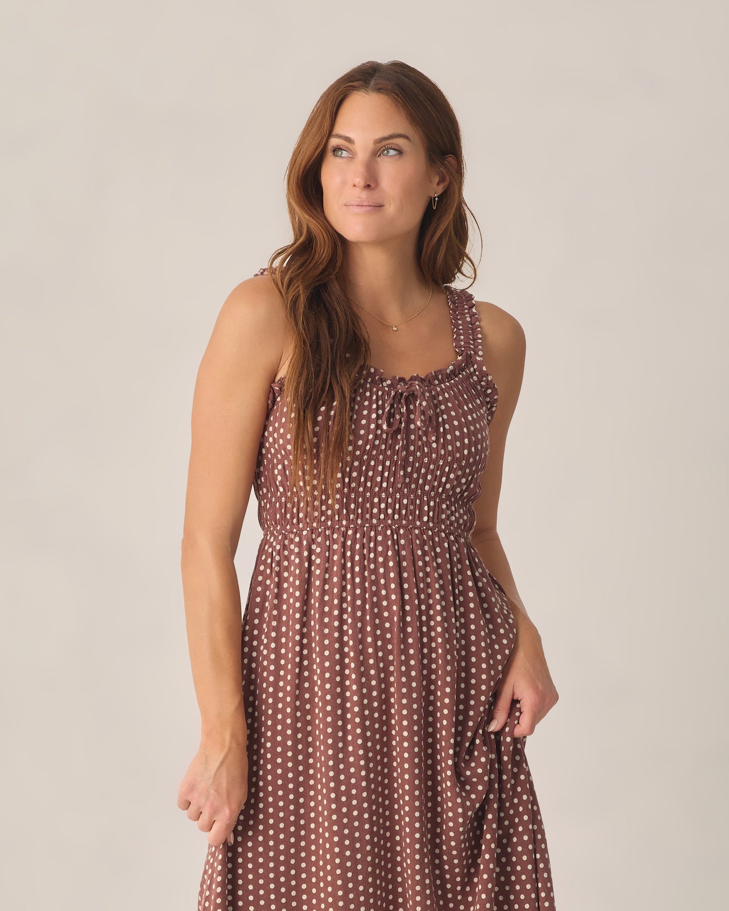Women's Jane Dress || Chocolate Polka Dot