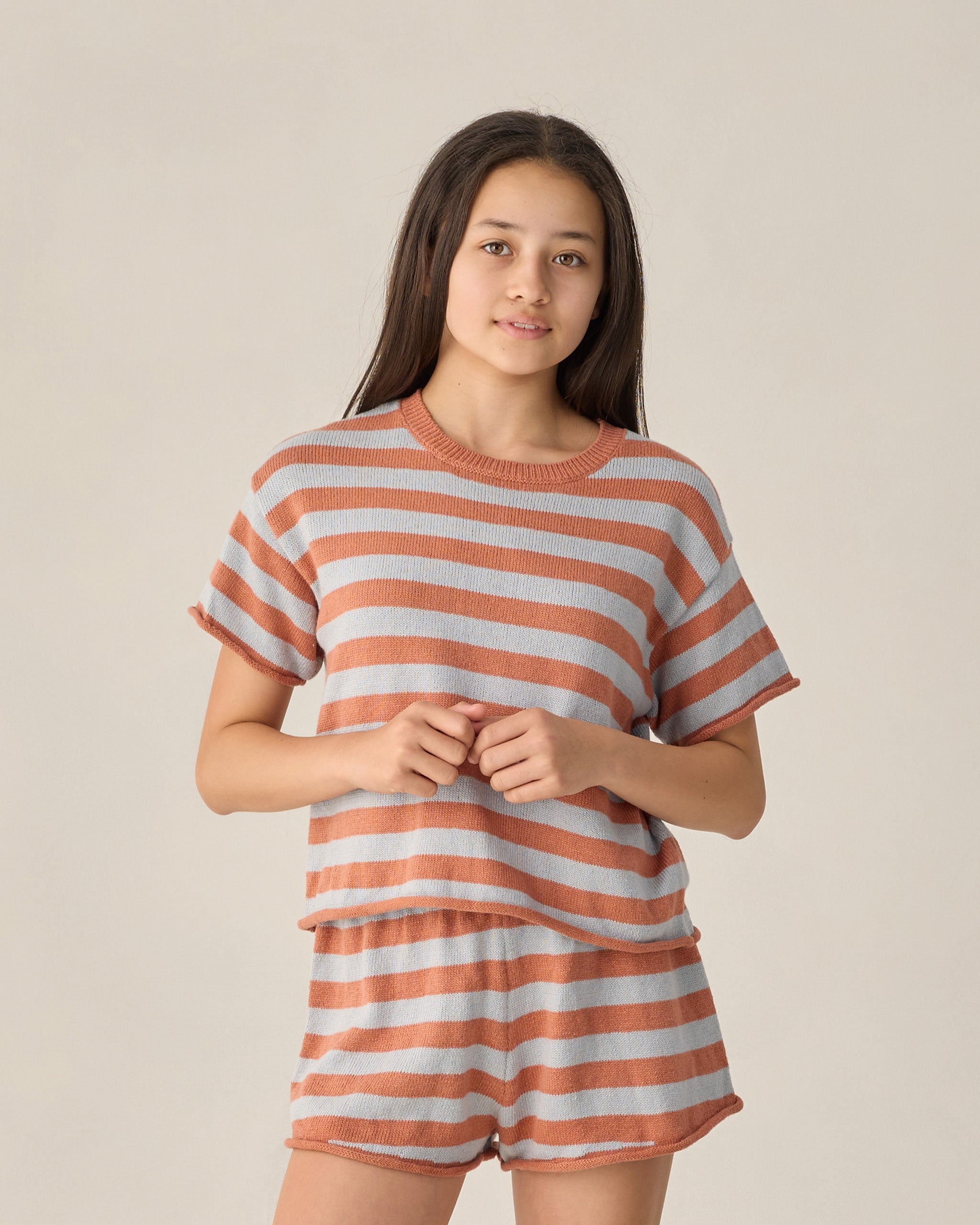 Summer Knit Set | Poppy + Light Blue Stripe - Teen – ROBIN•riley