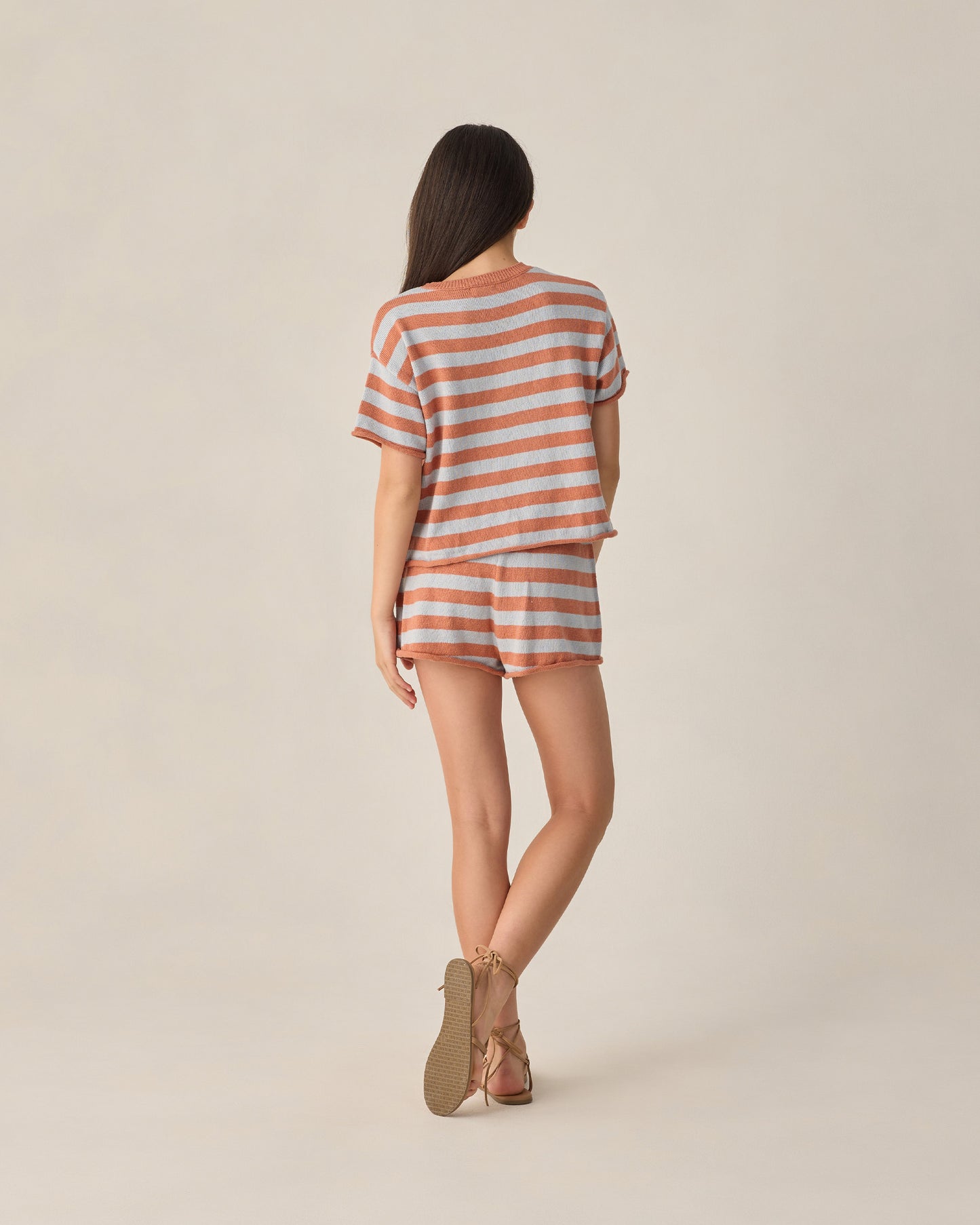 Summer Knit Set | Poppy + Light Blue Stripe - Teen